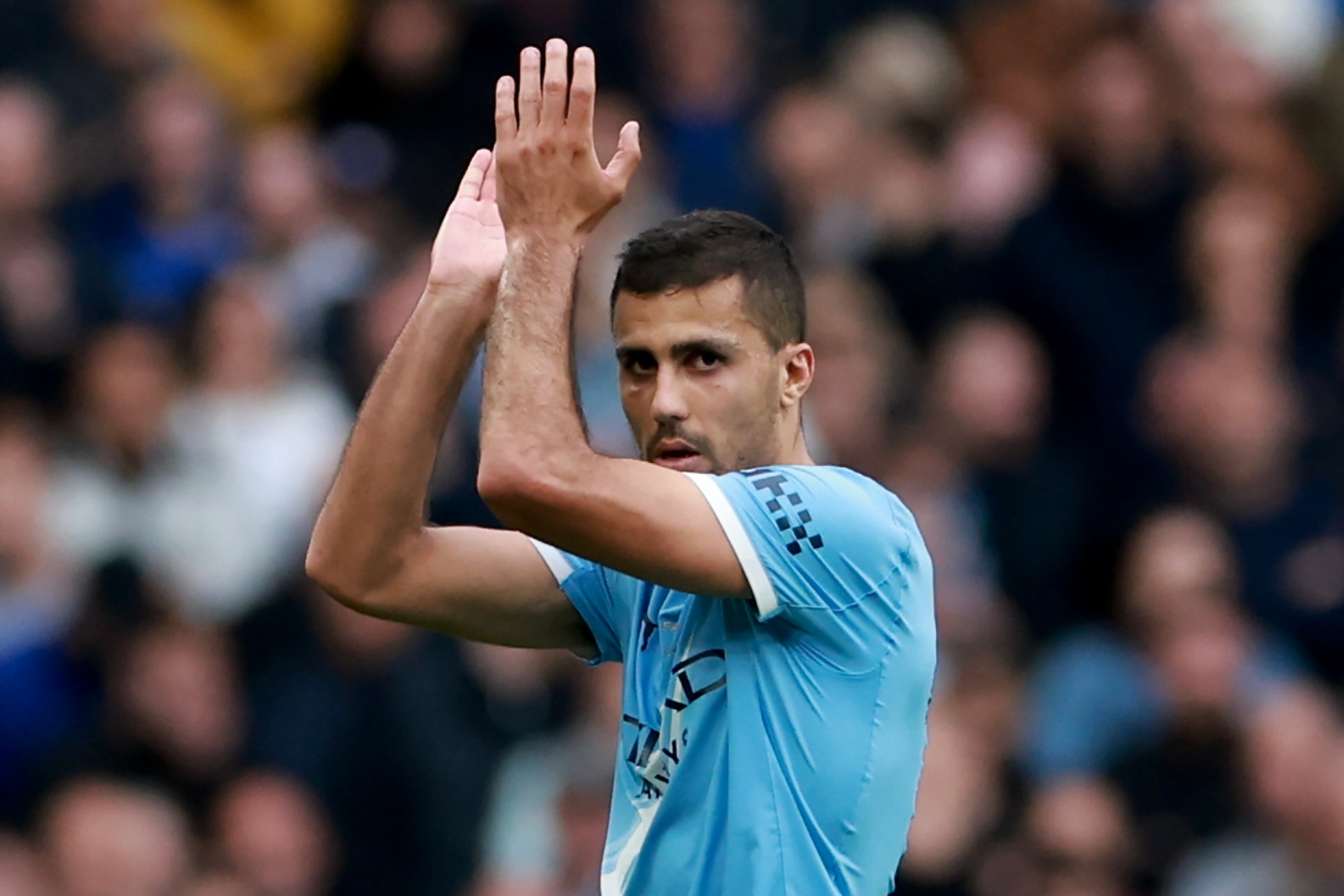 Rodri, en un partido con el Manchester City.