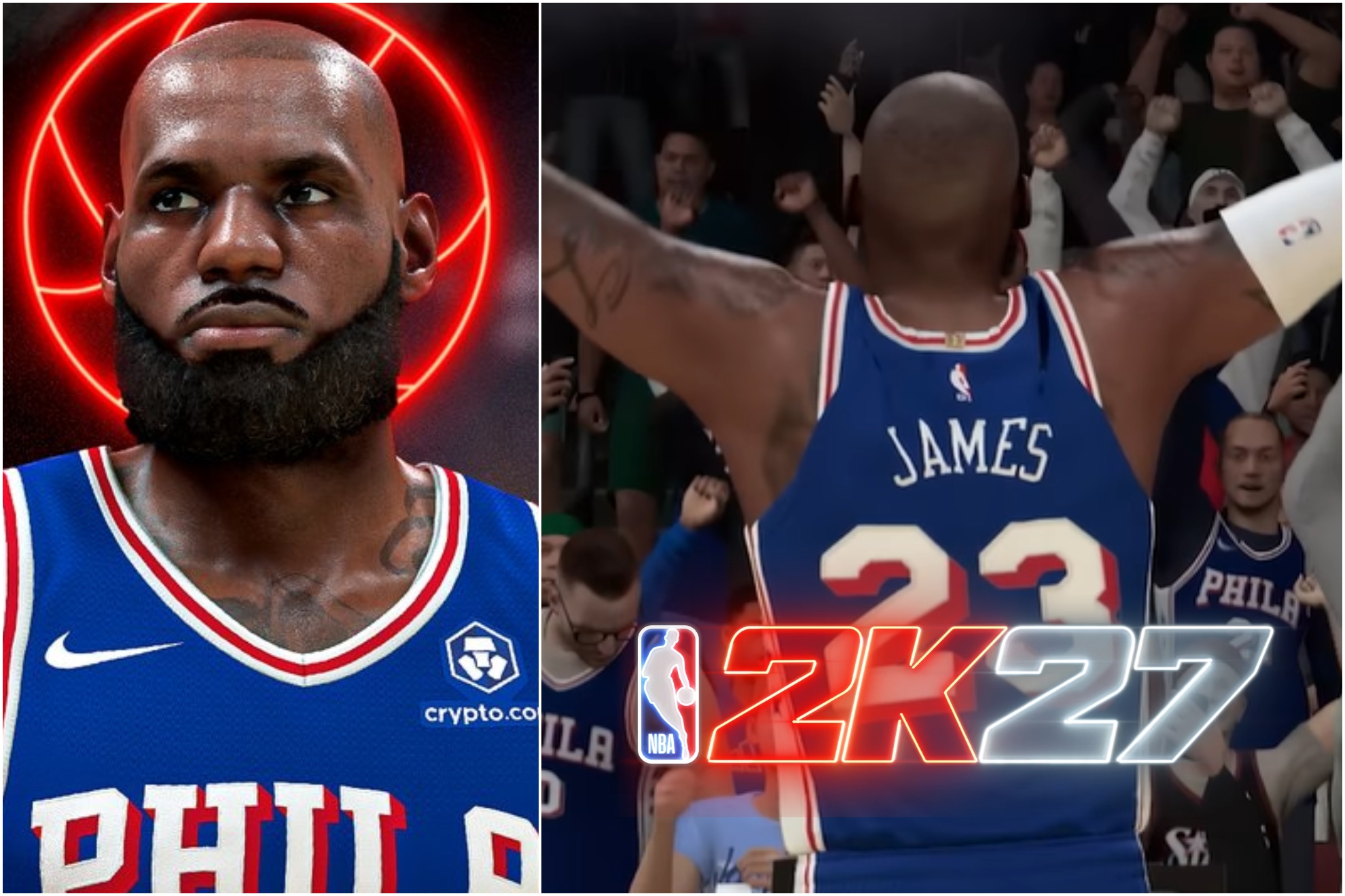 LeBron James en NBA 2K27 ya con la camiseta de los 76ers