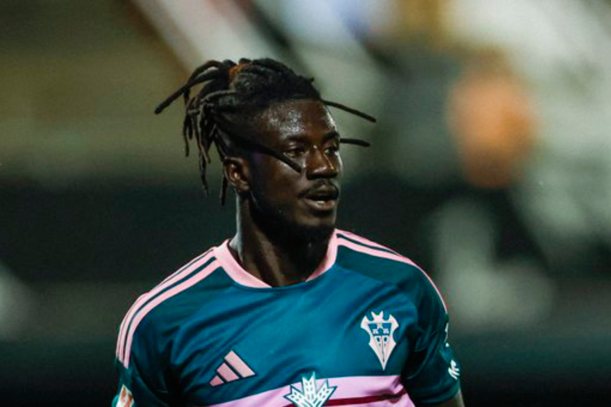 Obeng, jugador del Albacete, en un partido. ALBACETE BALOMPIÉ