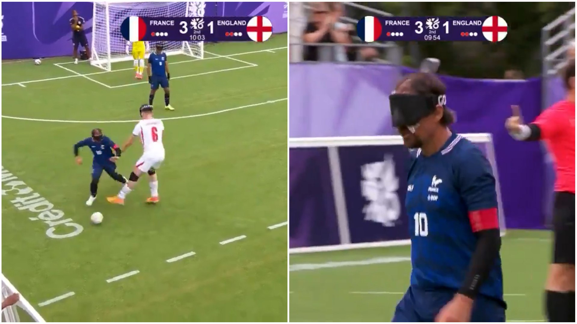 Frédéric Villeroux fue el gran protagonista del Francia-Inglaterra del Campeonato Europeo de Fútbol para Ciegos. El delantero francés anotó los cuatro goles de su selección en la victoria por 4-1 ante el conjunto inglés, incluido este espectacular tanto.