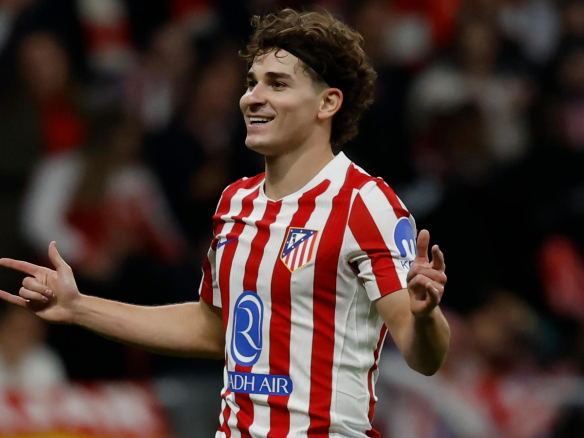 Julian Alvarez, celebrando un gol con el Atlético de Madrid