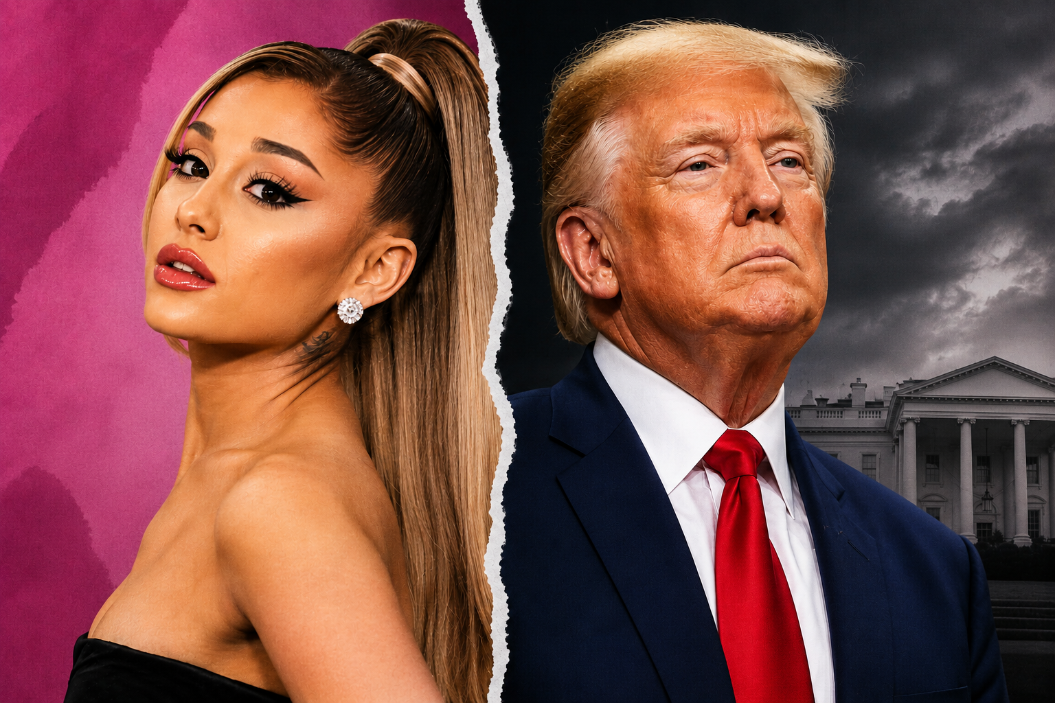 Ariana Grande y Donald Trump Imagen creada por IA