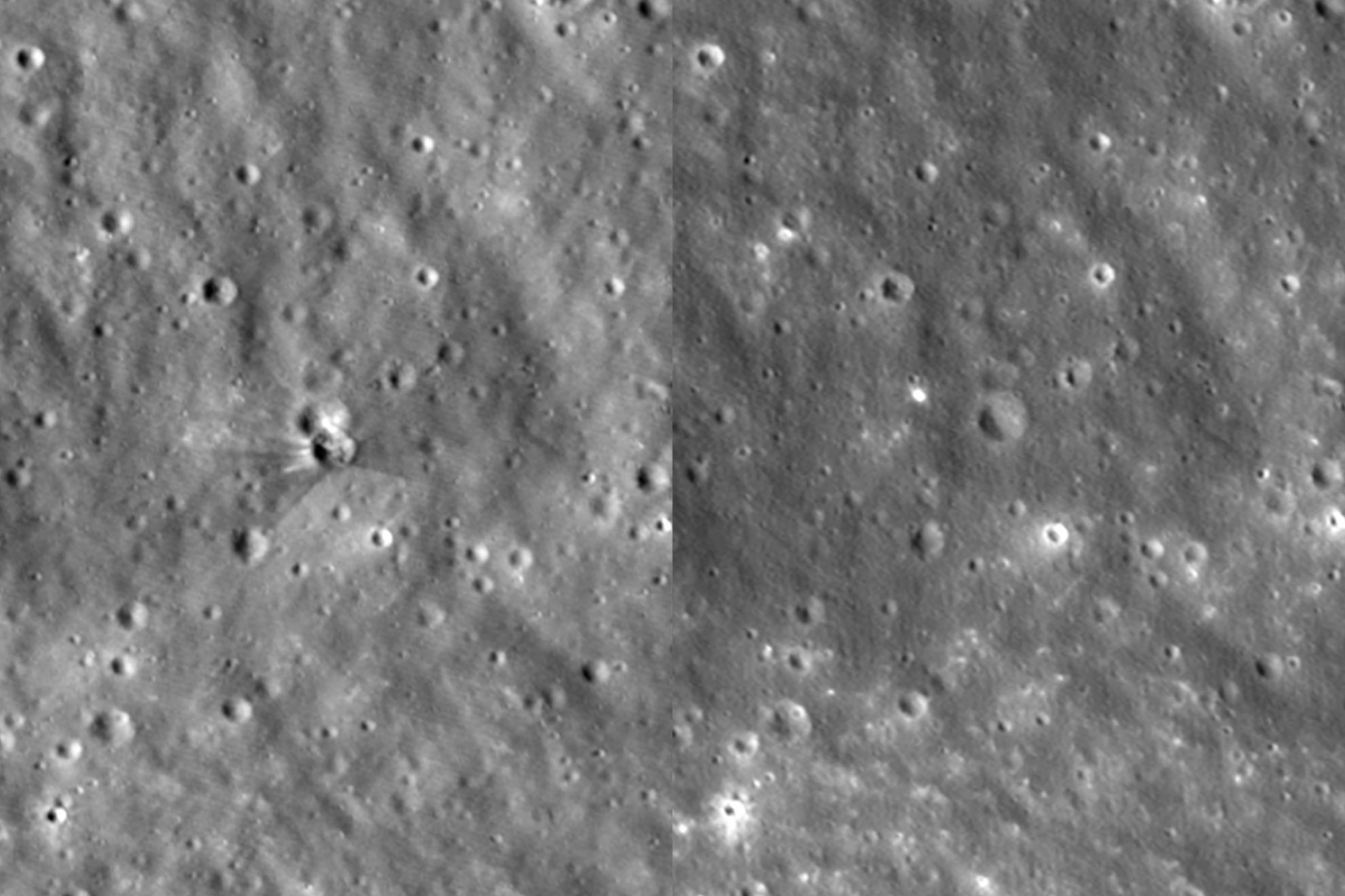 Imagenes del crater formado tras el impacto NASA