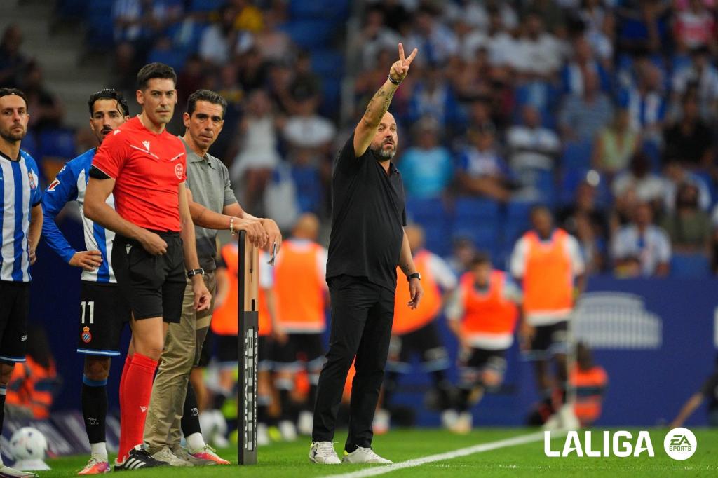 Manolo González en un partido del Espanyol