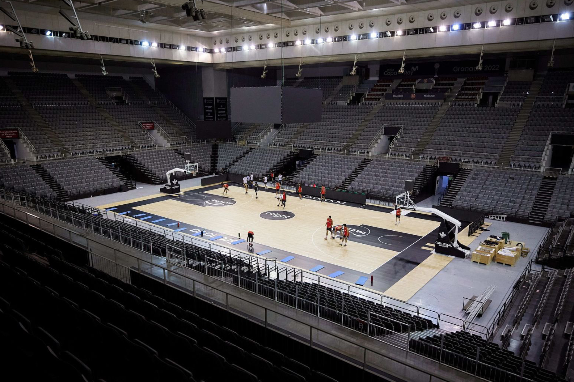 Imagen de un entrenamiento en el Palacio de los Deportes de Granada. Covirán Granada.