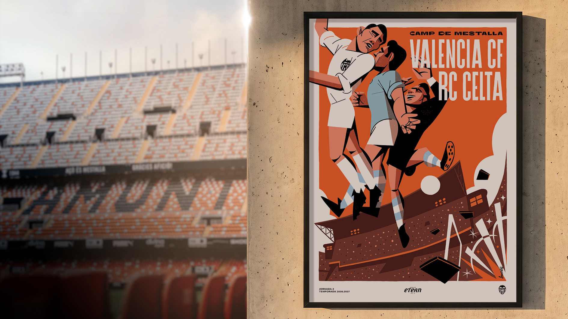 Cartel conmemorativo del Gol de Forment para este Valencia - Celta de 2026.
