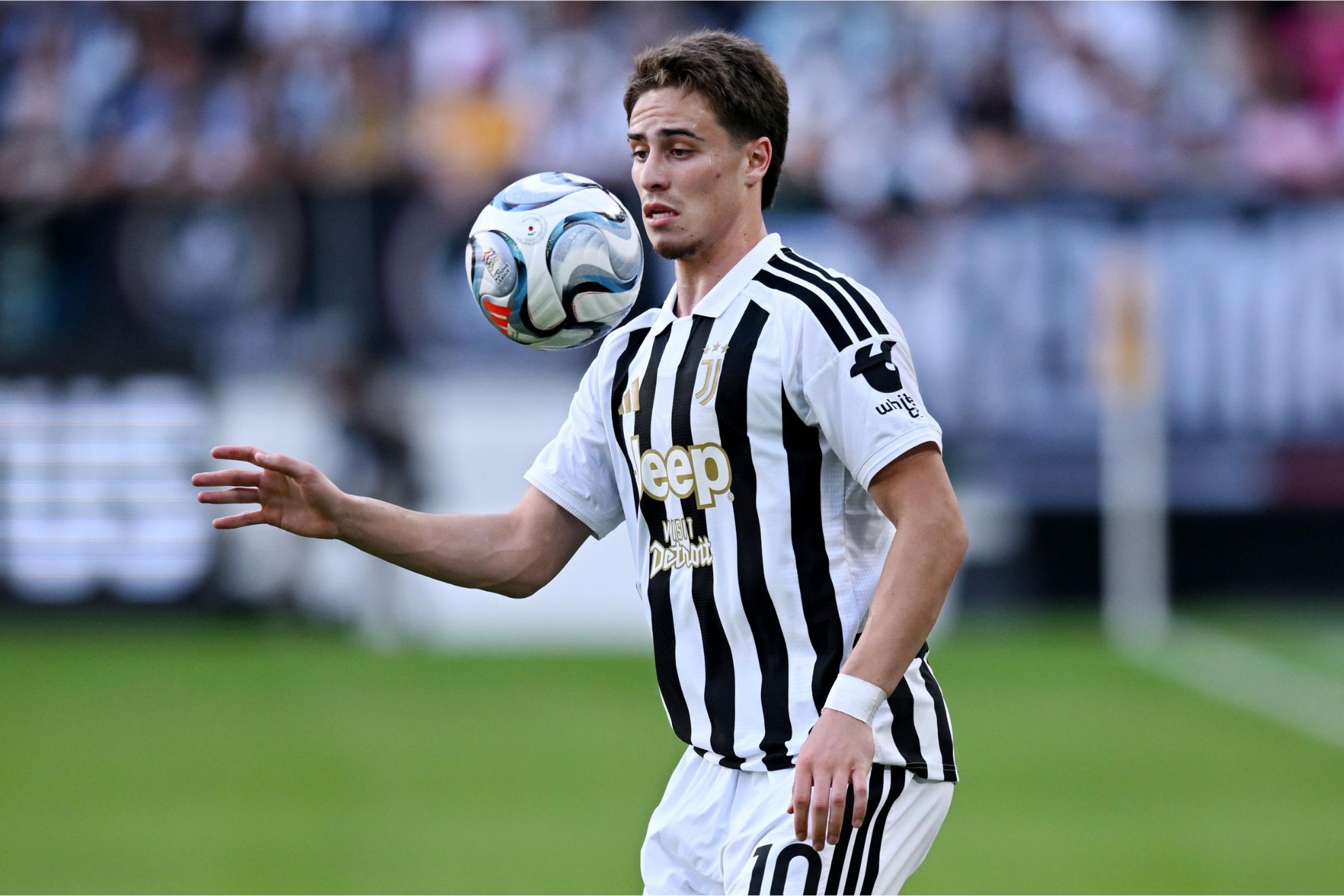 Kenan Yildiz, durante un partido de pretemporada con la Juventus