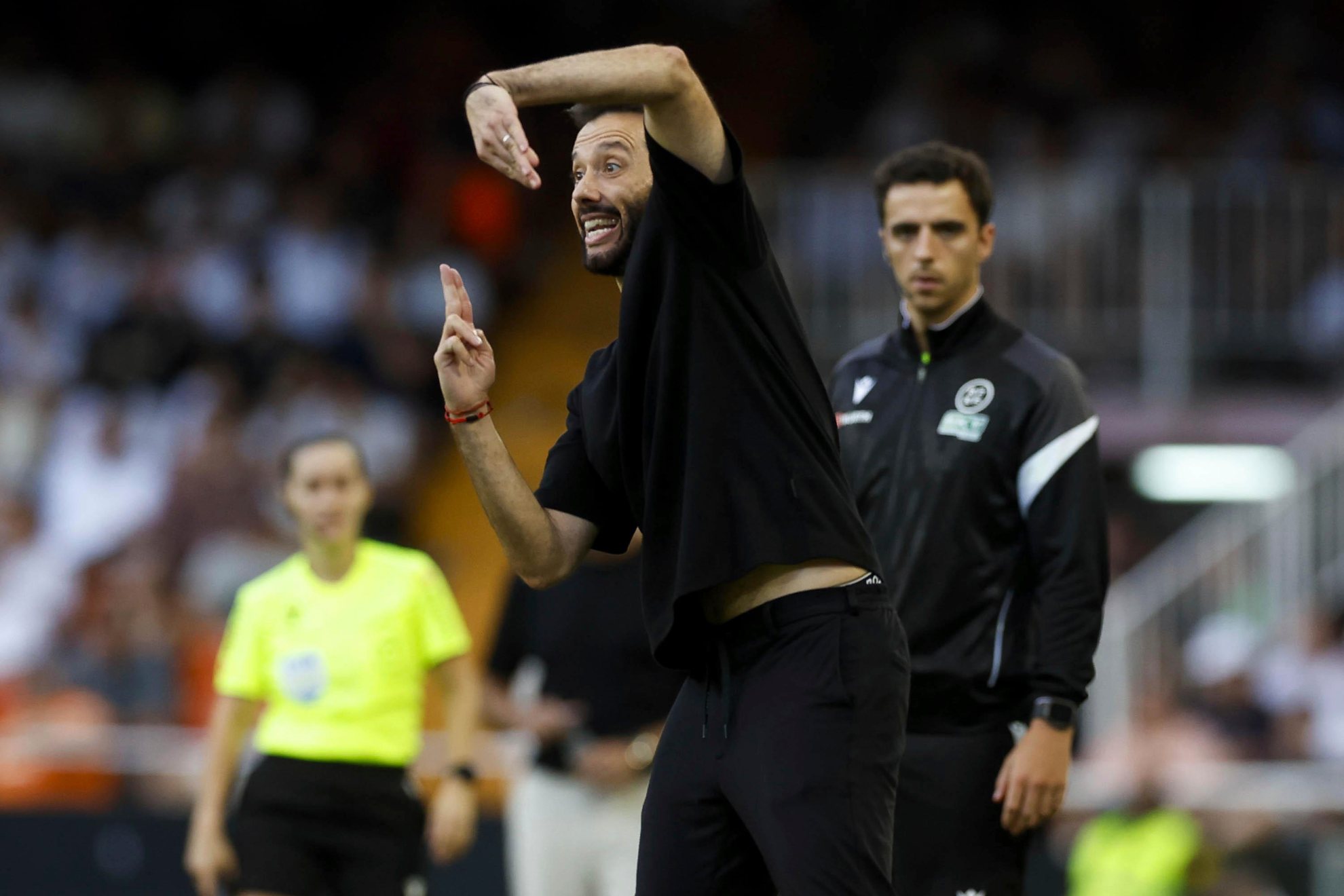 Carlos Corberán, en el partido contra el Celta. LALIGA
