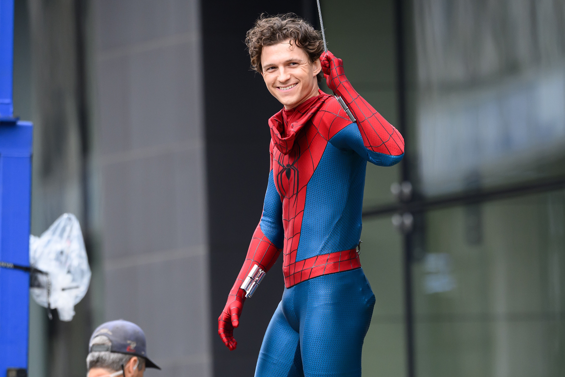 Tom Holland, durante el rodaje de 'Spiderman'. Getty