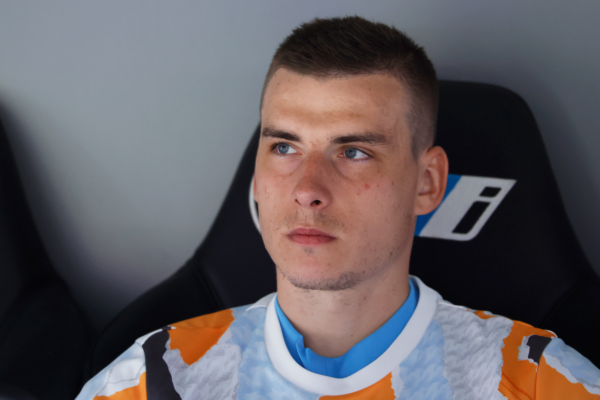 Lunin, durante un partido del Madrid. CHEMA REY