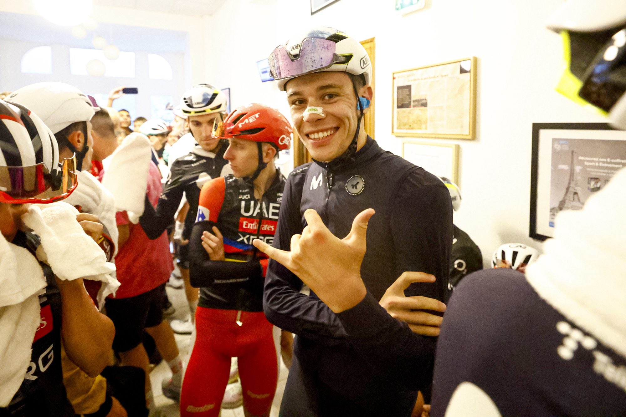 Las imágenes de la granizada que cayó en la tercera etapa de LaVuelta.