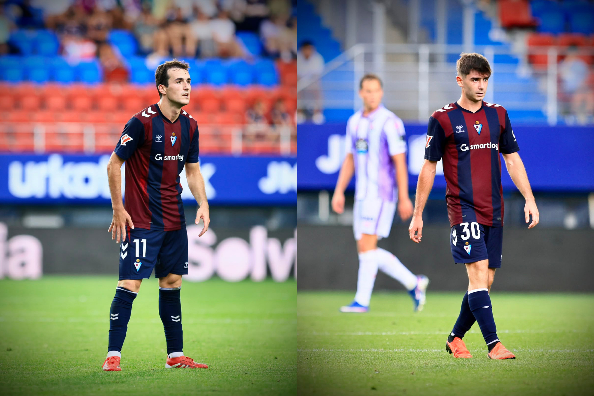 Magunazelaia y Aleix Garrido, en el partido contra el Valladolid. SD EIBAR