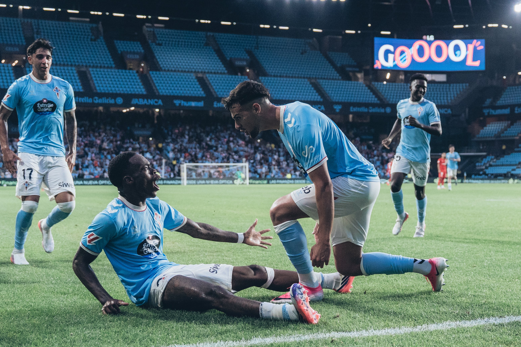 El Celta Fortuna, celebrando unos de sus goles. CANTEIRA CELESTE