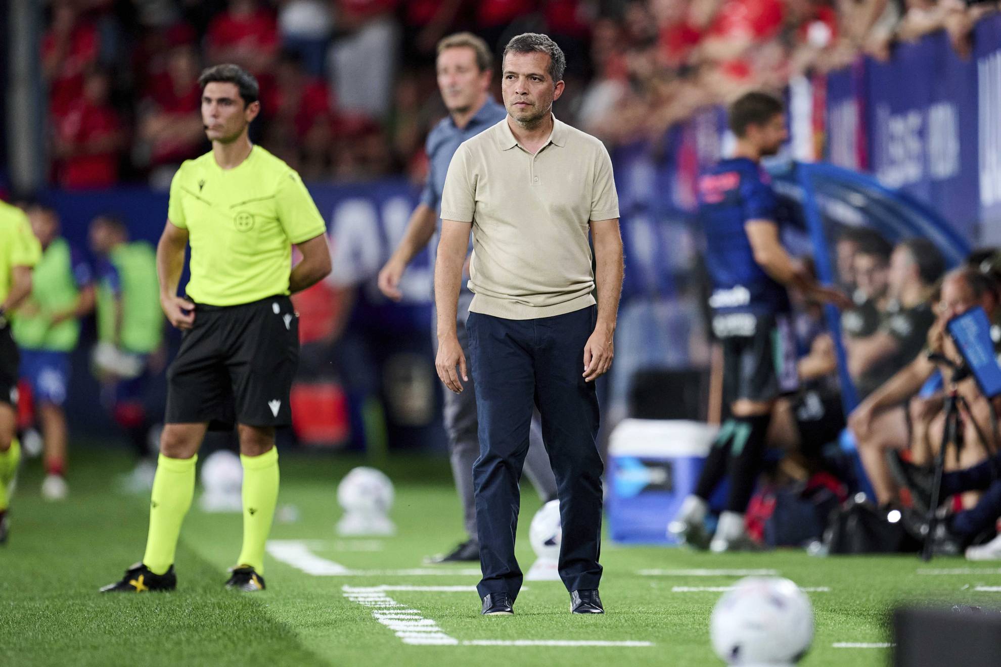 Luís Castro, durante el encuentro ante Osasuna.