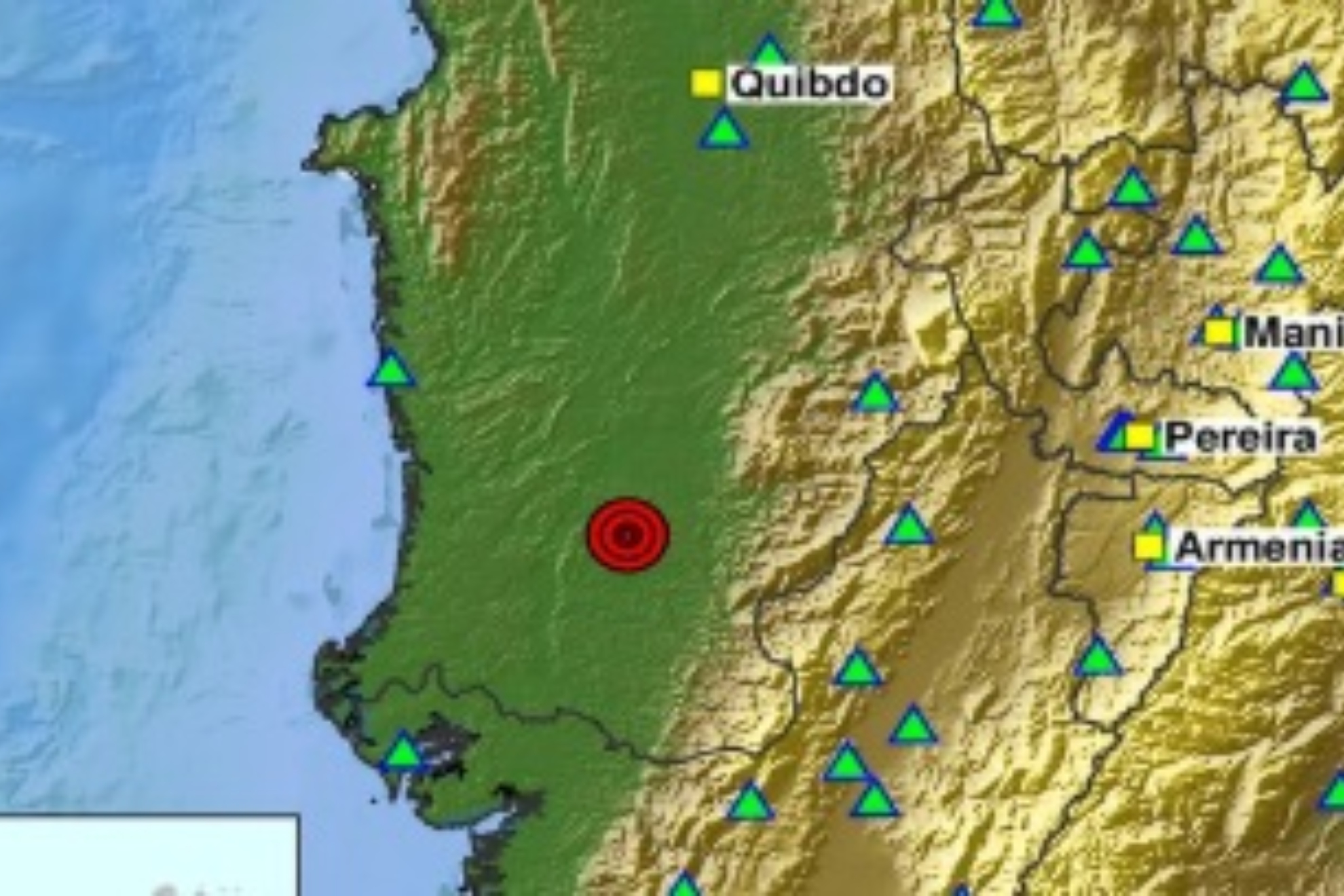 Nuevo reporte del SGC: Dos temblores seguidos de magnitud 3.7 y 3.1 sacuden a Chocó. Twitter