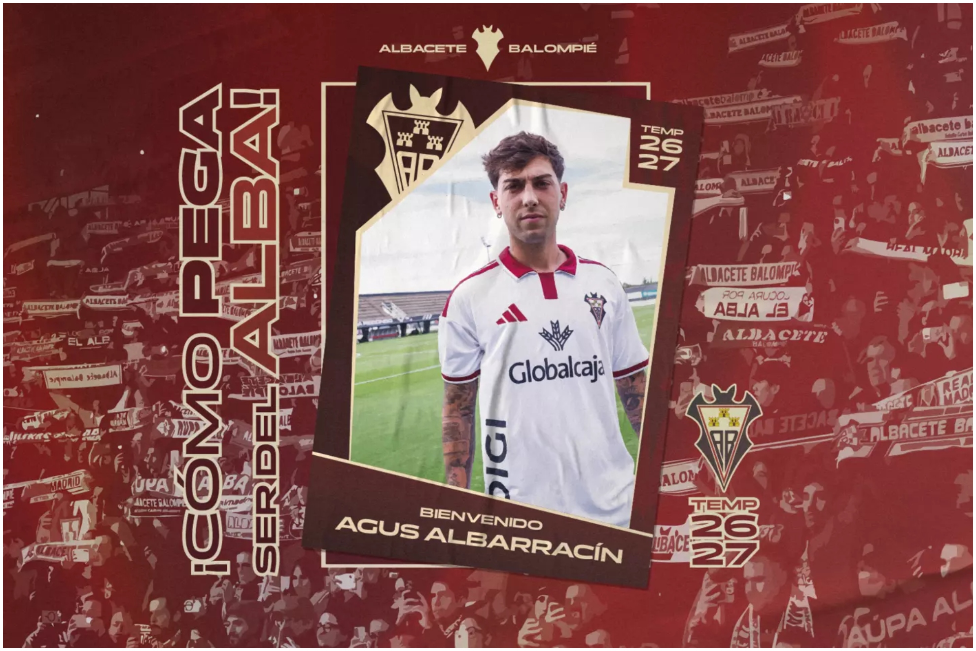 Agustín Albarracín presentado como nuevo jugador del Albacete.