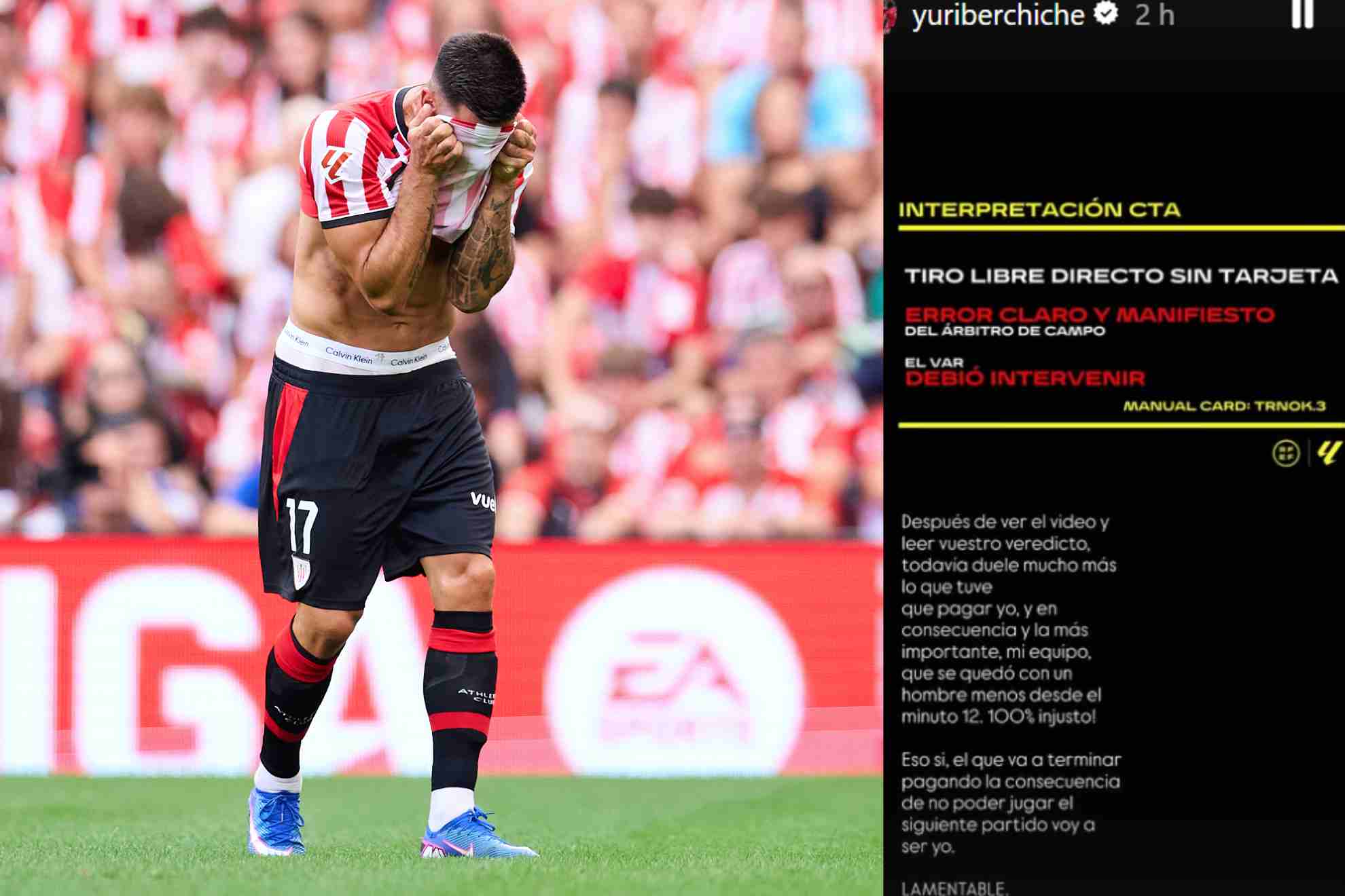 Yuri Berchiche y su mensaje en redes sociales