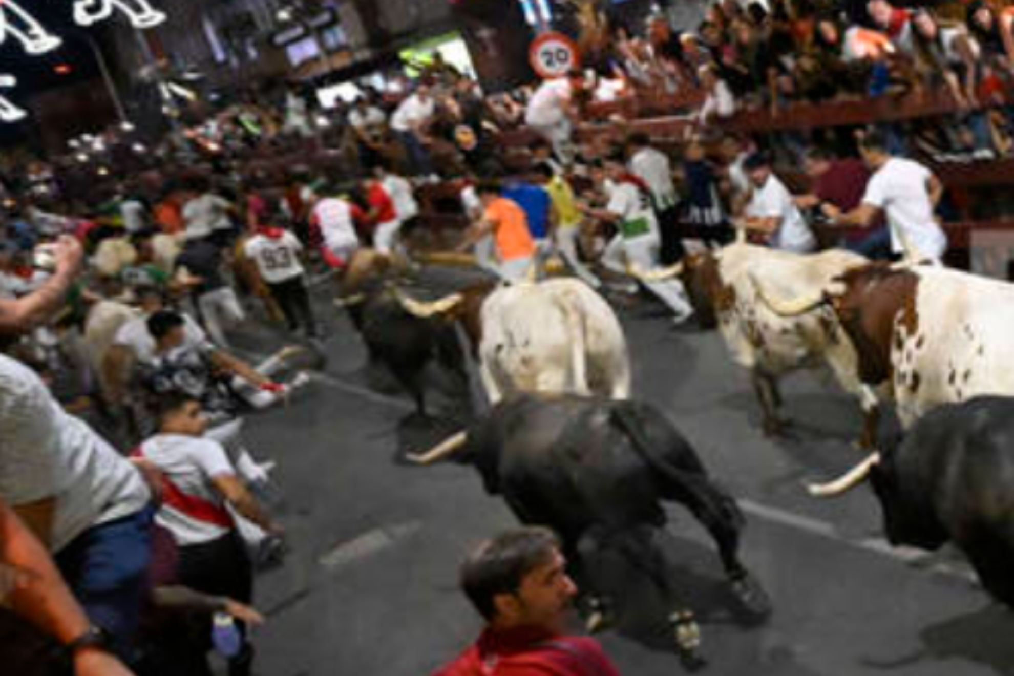 El encierro nocturno de San Sebastián de los Reyes celebrado en la jornada de ayer. EFE