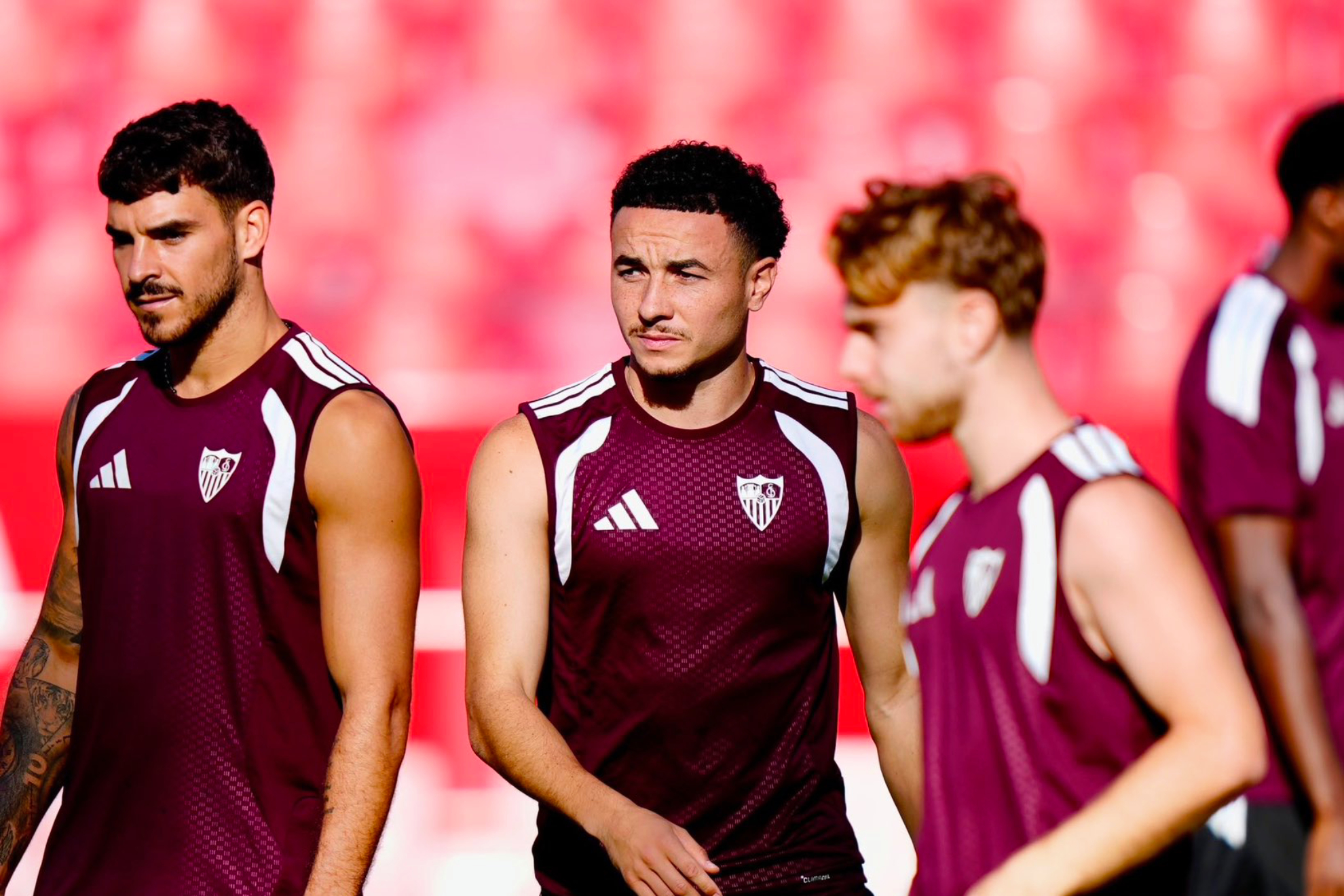 Vargas, en el entrenamiento de hoy SEVILLA FC