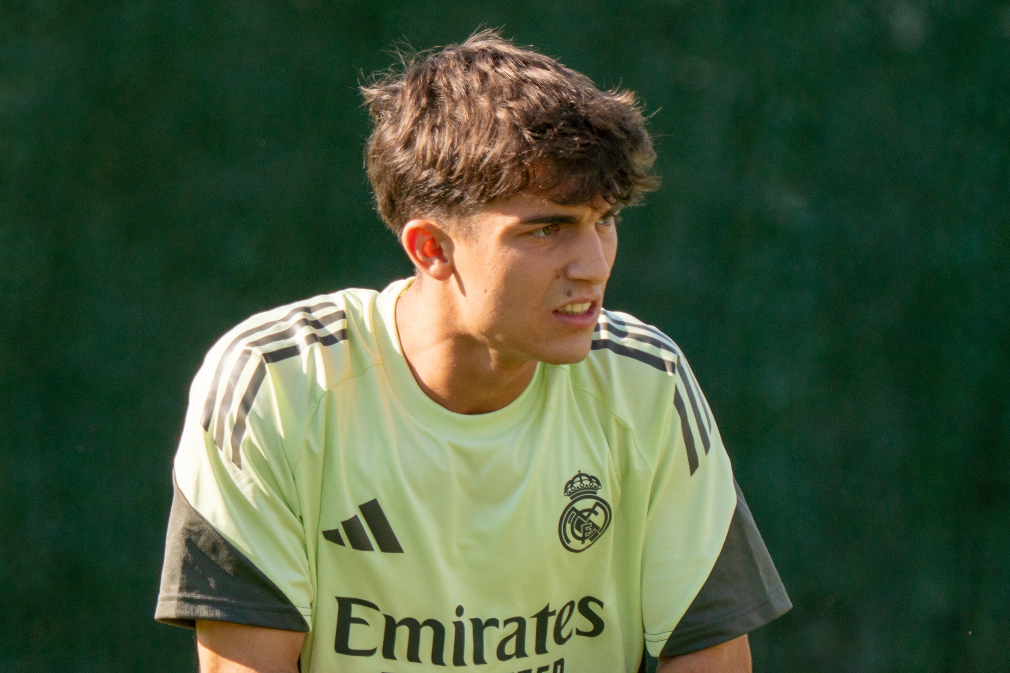 Manuel Ángel, durante un entrenamiento del Castilla. Marbella Football Center