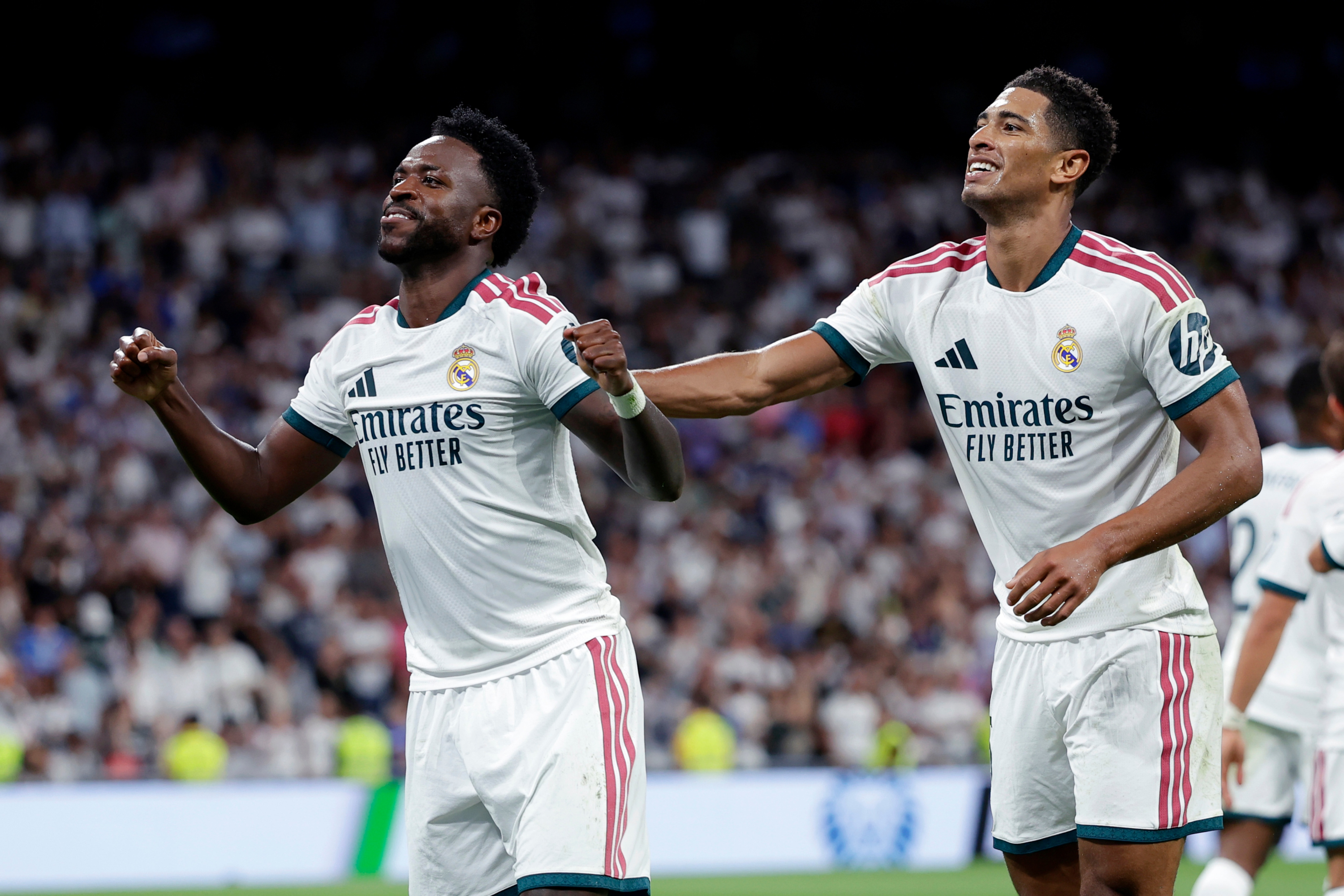 Vini y Jude celebran el gol del primero, a pase del segundo Soccrates Images