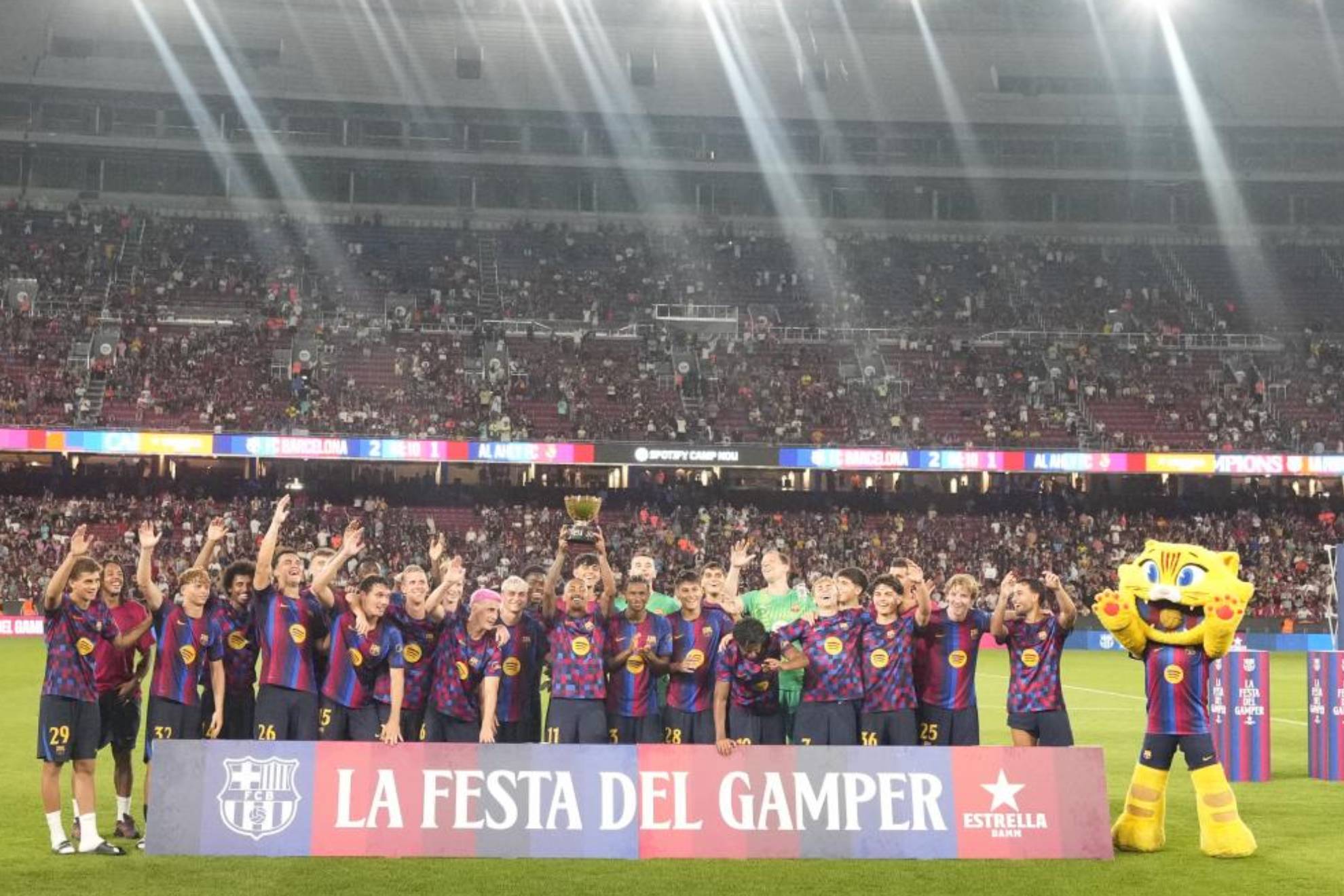 Los jugadores del Barça, en el trofeo Gamper de esta pretemporada.