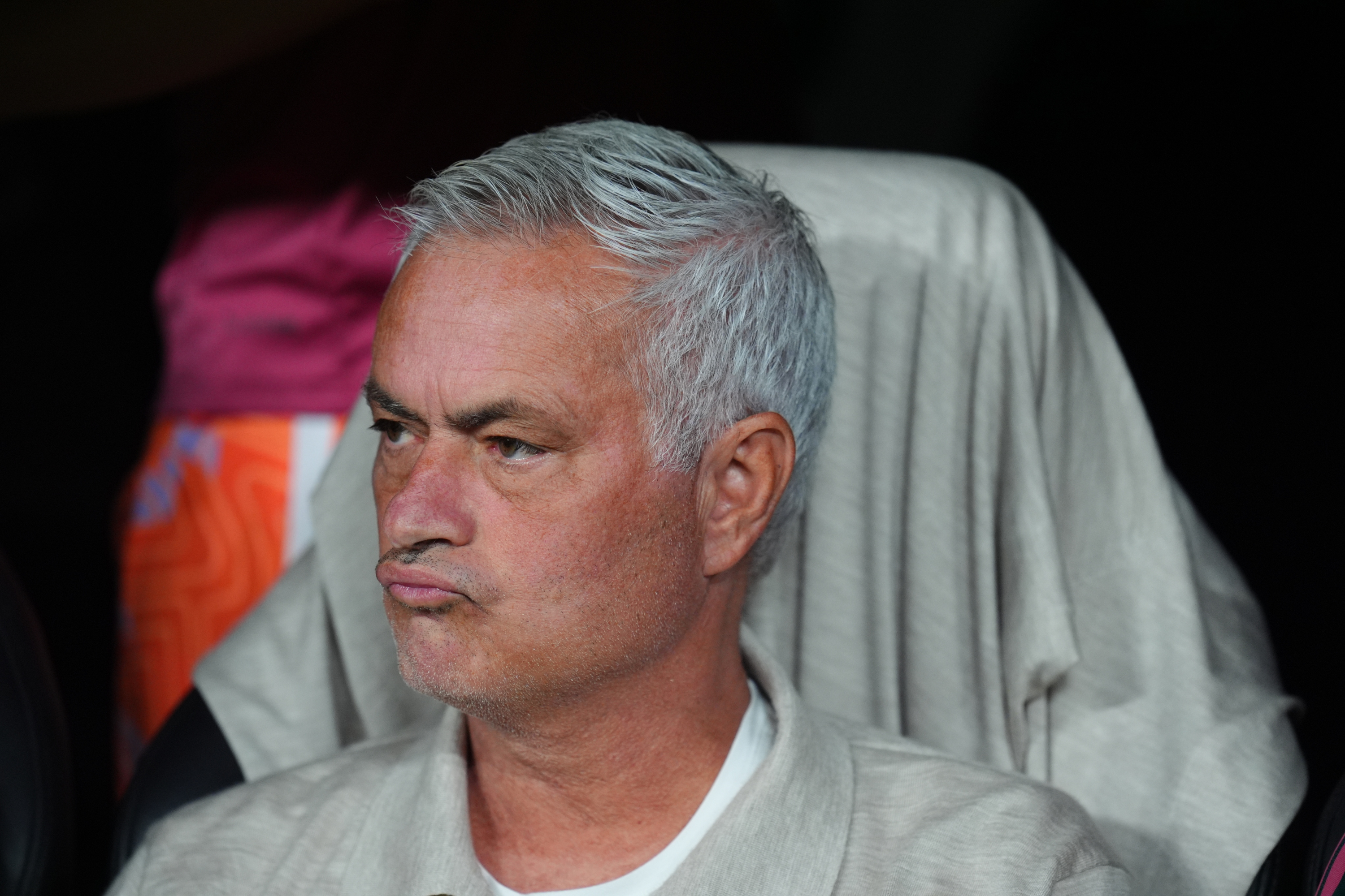 José Mourinho, este miércoles en el banquillo del Bernabéu