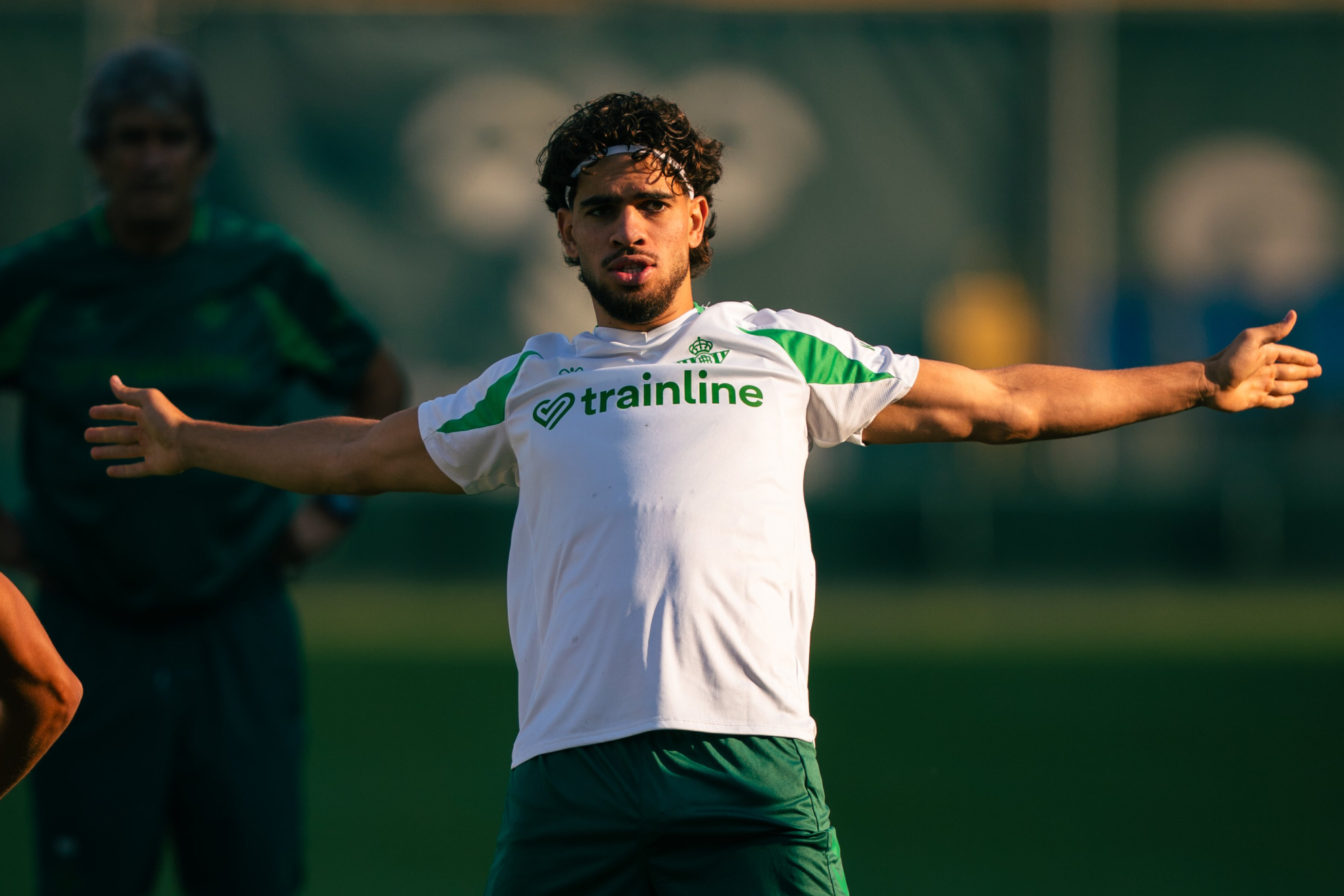 Abde, en un entrenamiento REAL BETIS