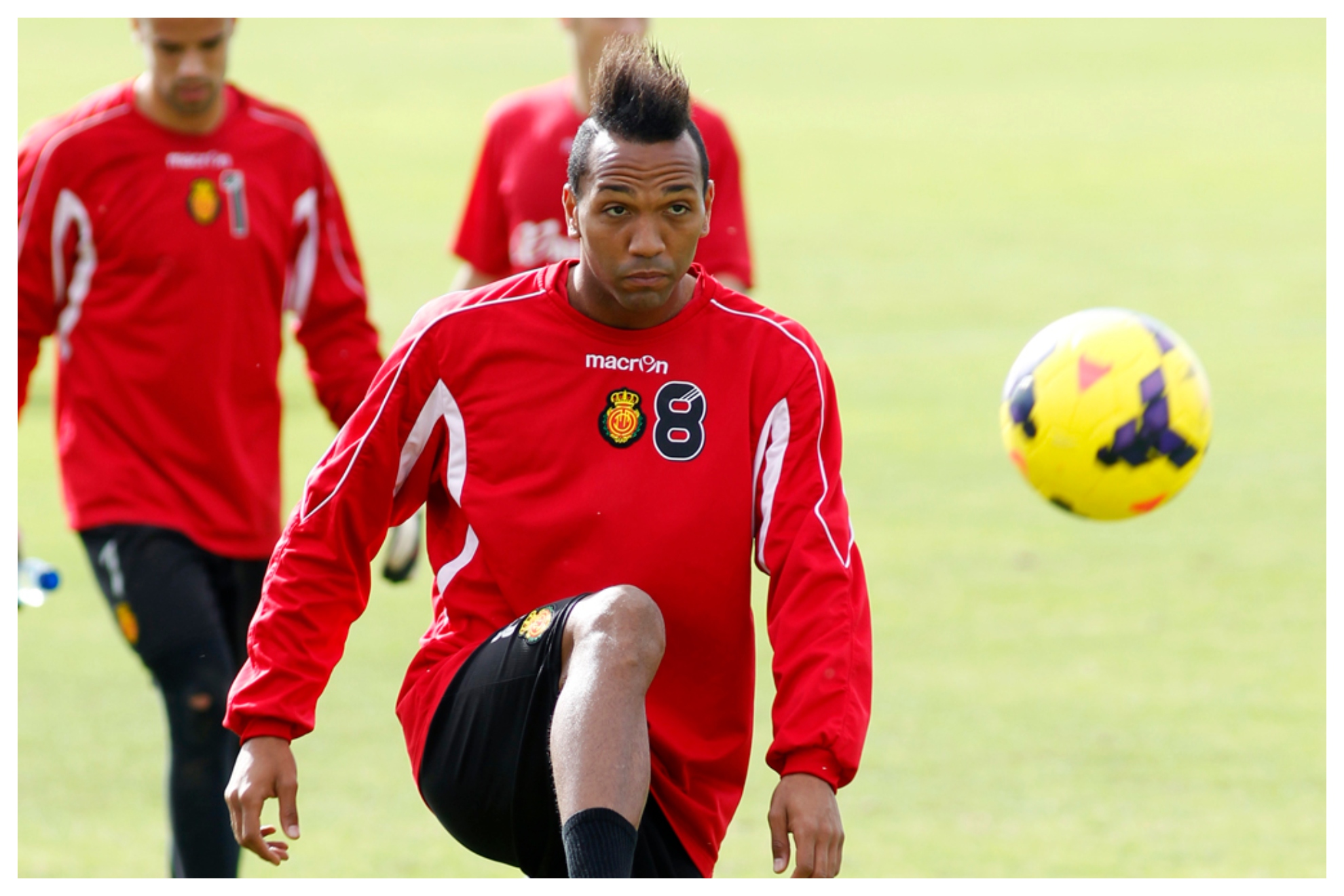 Emilio Nsue, en un entrenamiento durante su etapa en el Mallorca Tooru Shimada