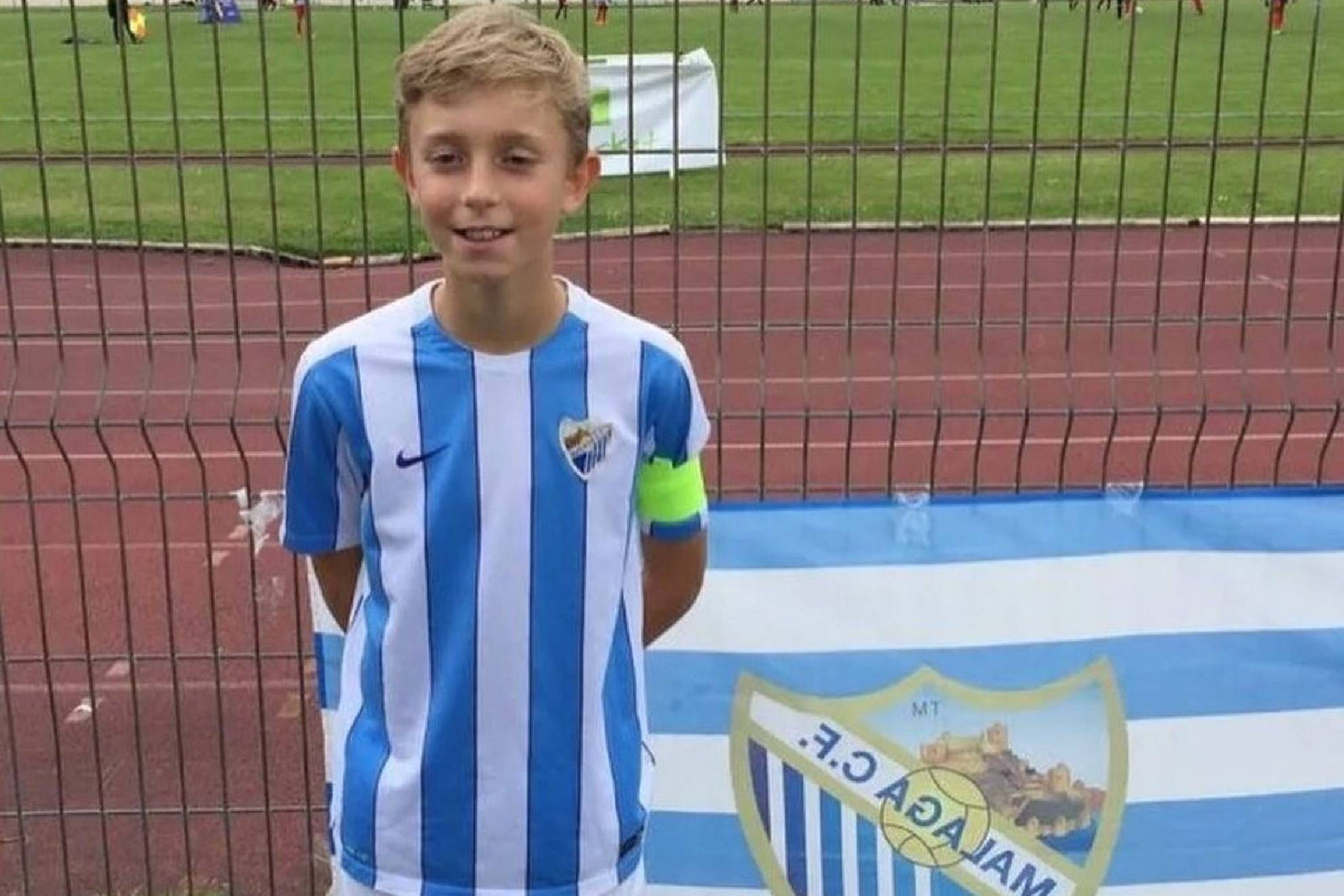 Huijsen en su etapa en el fútbol de formación del Málaga