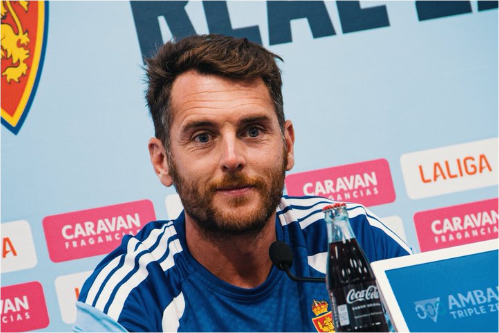 Ibai Gómez, en rueda de prensa. REAL ZARAGOZA