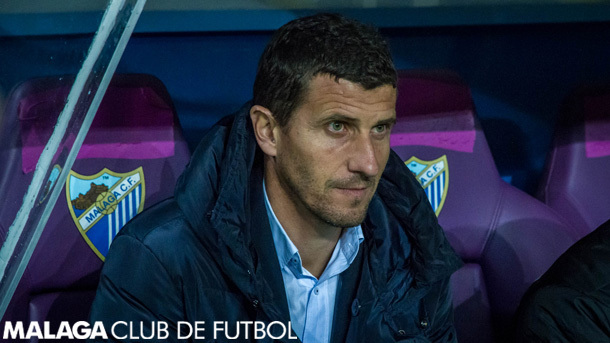 Javi Gracia, en el banquillo del Málaga.
