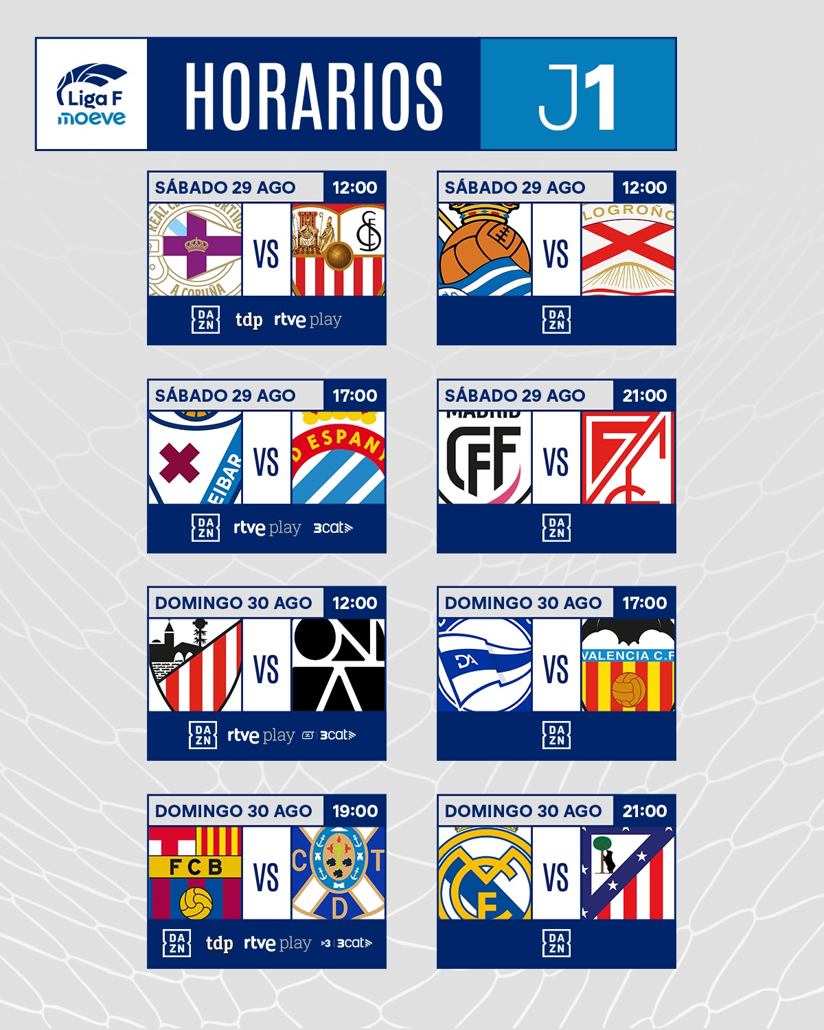 Jornada 1 Liga F Moeve