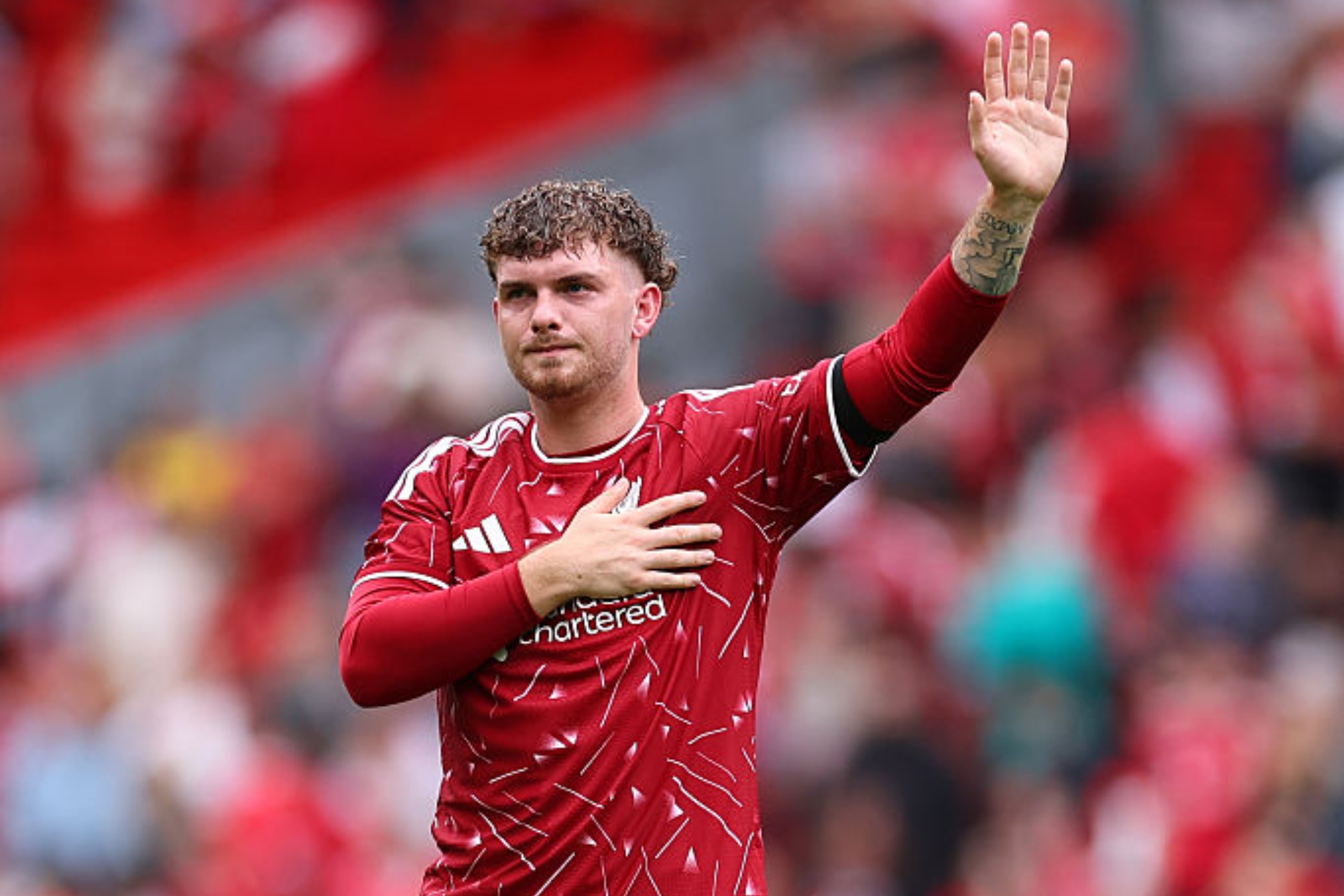 Harvey Elliot, en un partido con el Liverpool. GETTY IMAGES