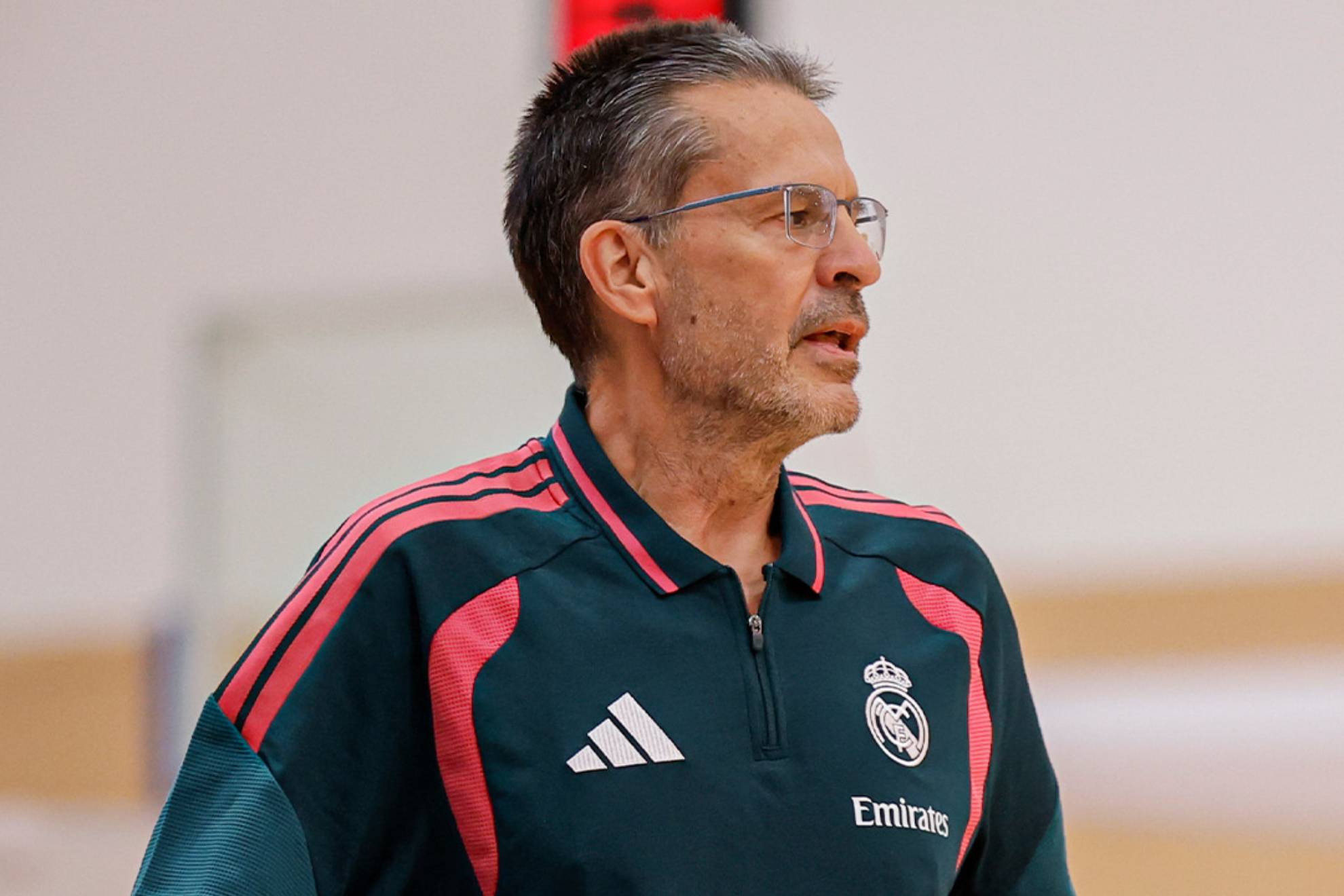 Pedro Martínez, en uno de sus primeros entrenamientos con el Real Madrid. @RMBaloncesto