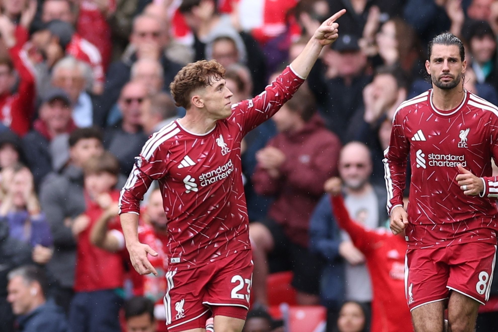 Víctor Muñoz celebra su gol contra el Nottingham Forest