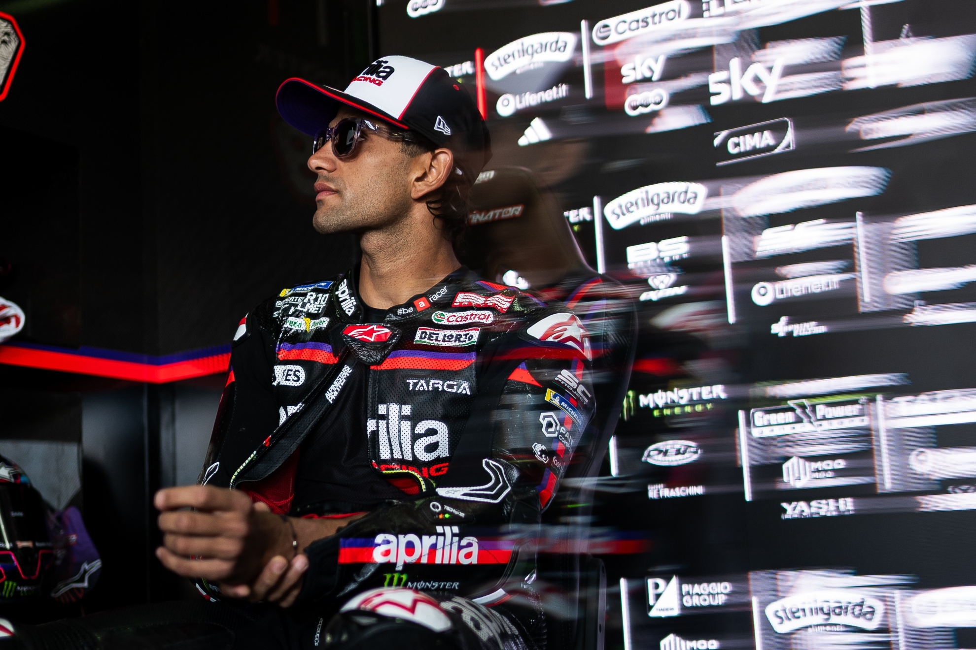 Jorge Martín, en su box. APRILIA