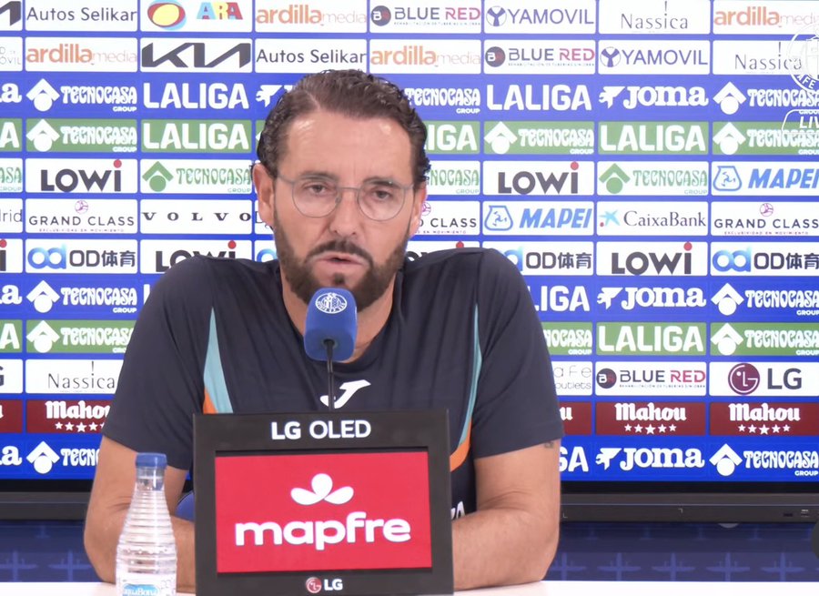 José Bordalás, durante la rueda de prensa de hoy.