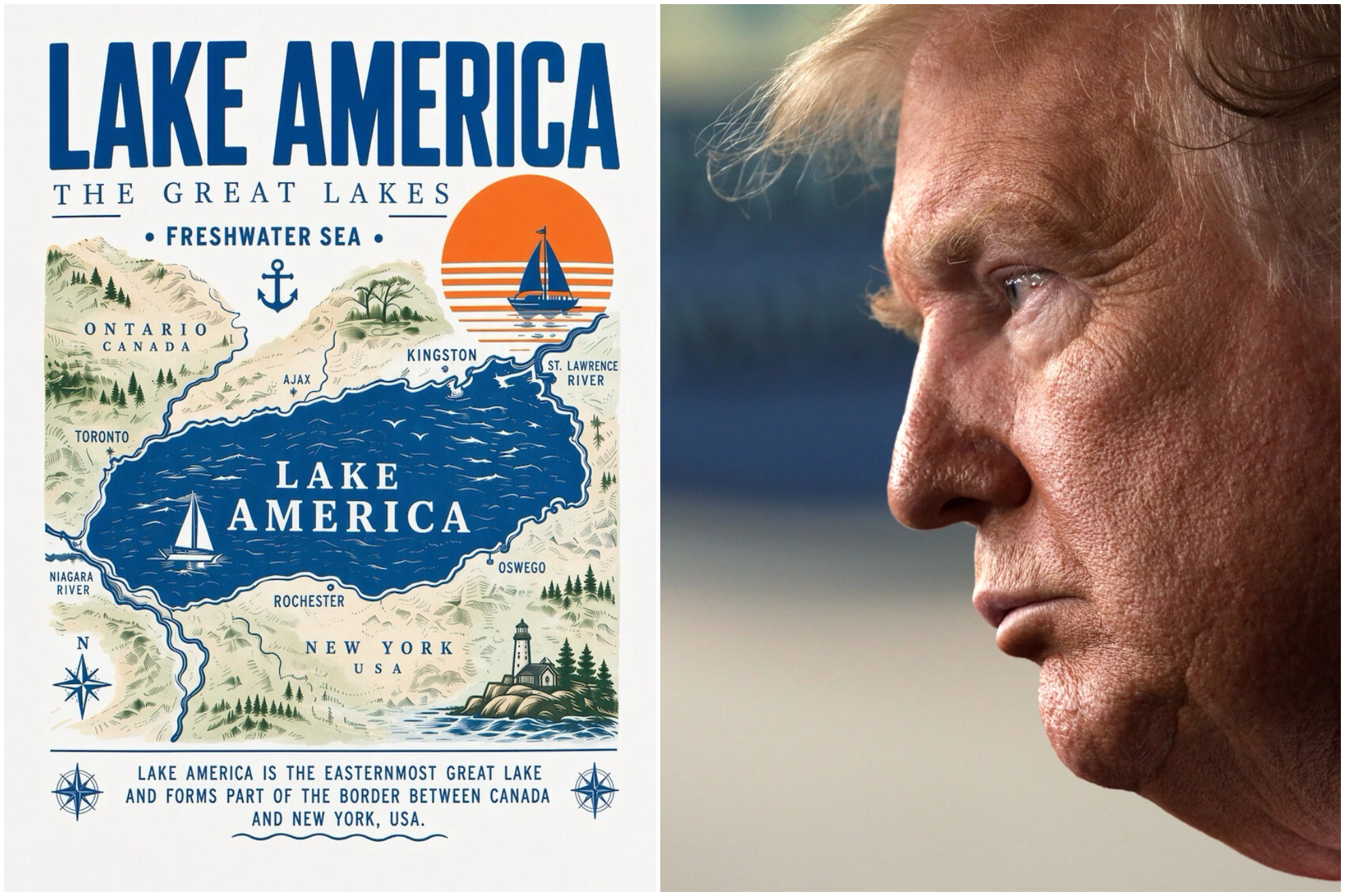 Donald Trump y su surrealista ejército de 'patos Trump' para defender el lago América