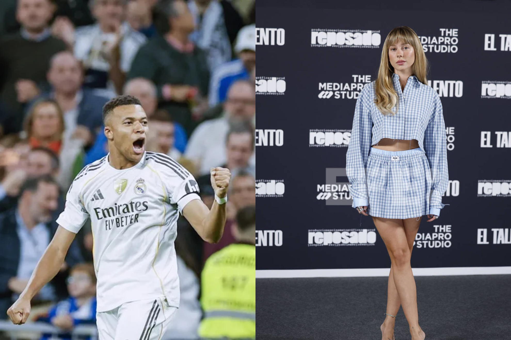 Mbappé izquierda y Ester Expósito derecha EFE