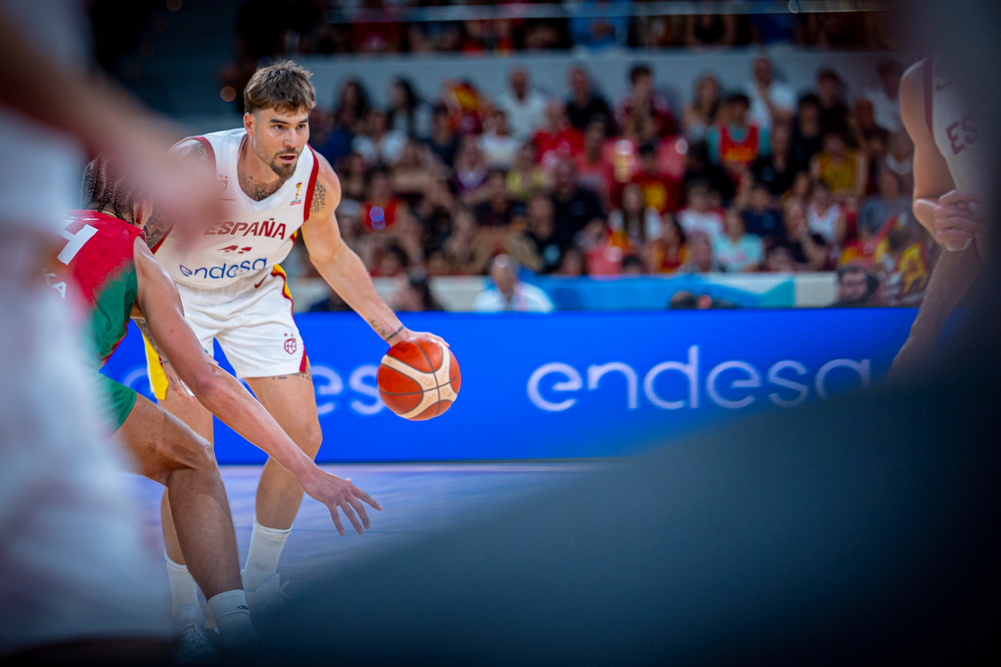 Juancho Hernangómez en un momento del partido ante Portugal. ALBERTO NEVADO/FEB.