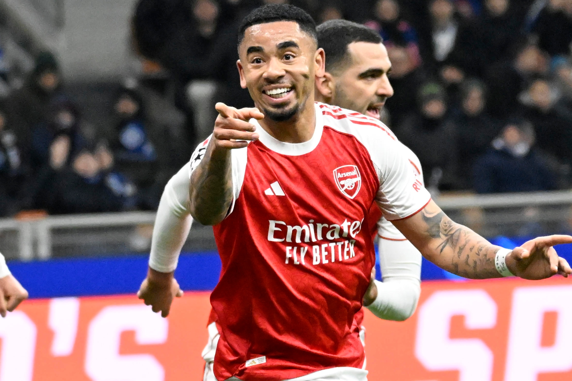 Gabriel Jesús celebra un gol con el Arsenal.