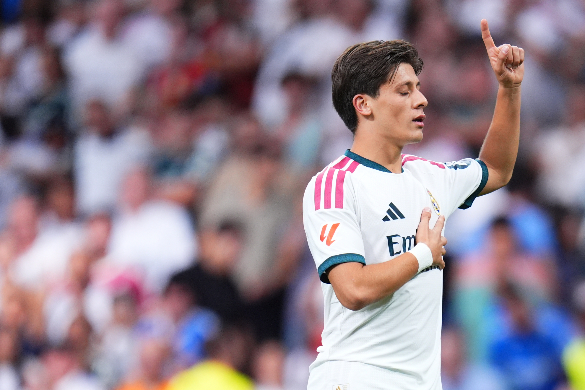 Arda Güler, tras marcar el 4-0. Pablo Moreno