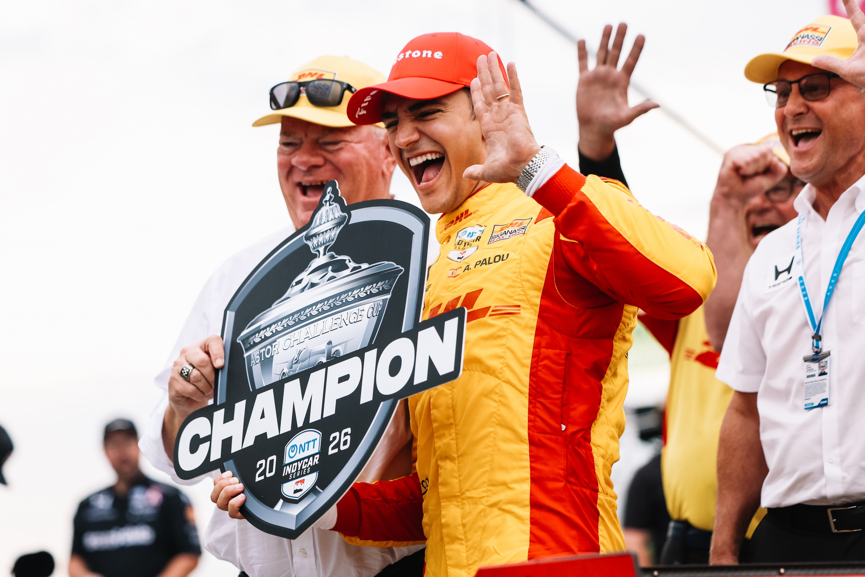 Álex Palou celebra su quinto título de la IndyCar con Chip Ganassi. Joe Skibinski
