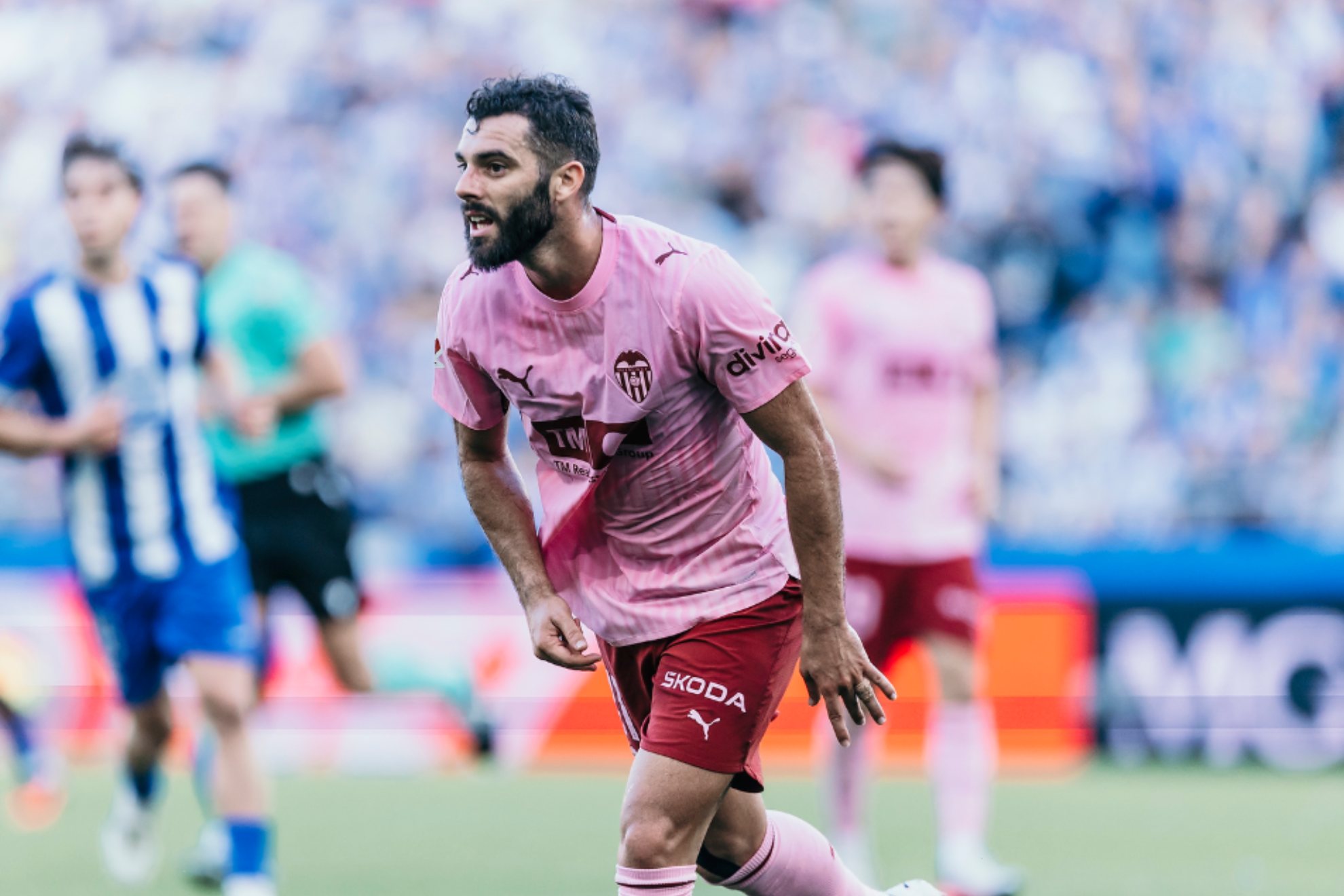 Luis Rioja, durante el partido contra el Deportivo.