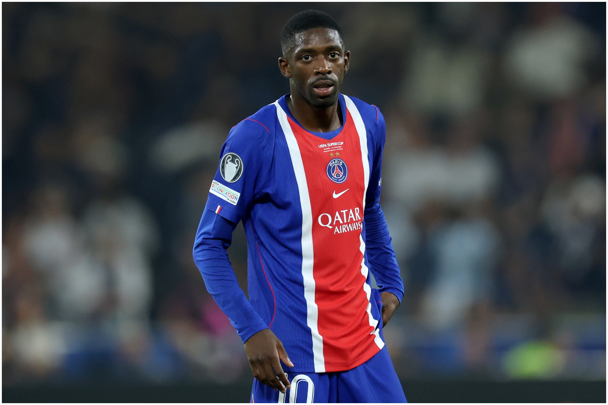 Dembélé en un partido con el PSG esta temporada.