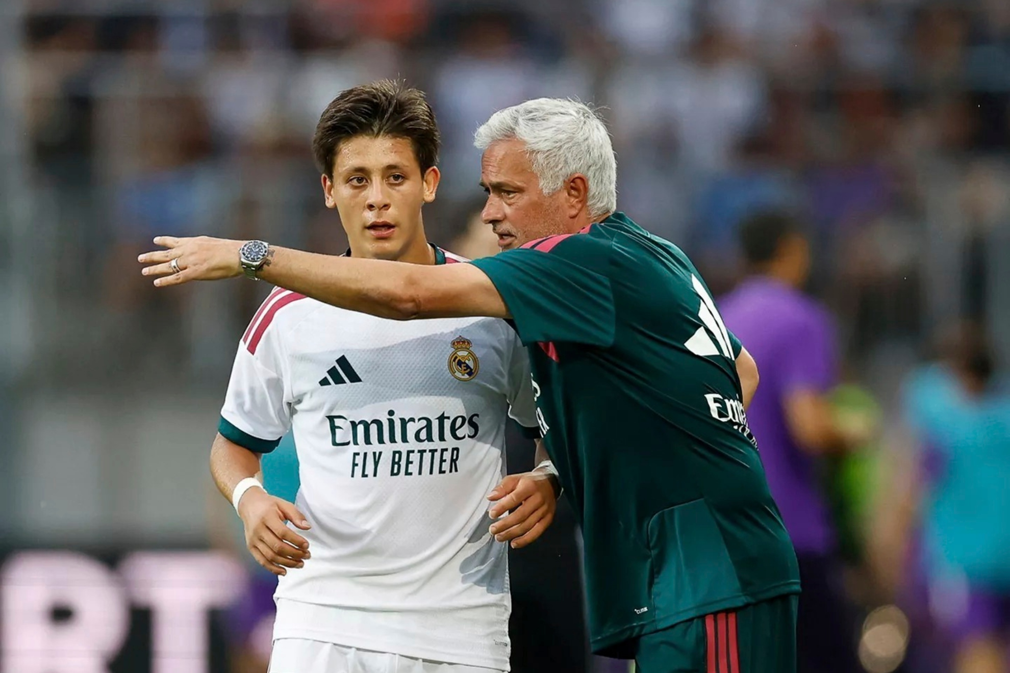 Güler y Mourinho durante la pretemporada.