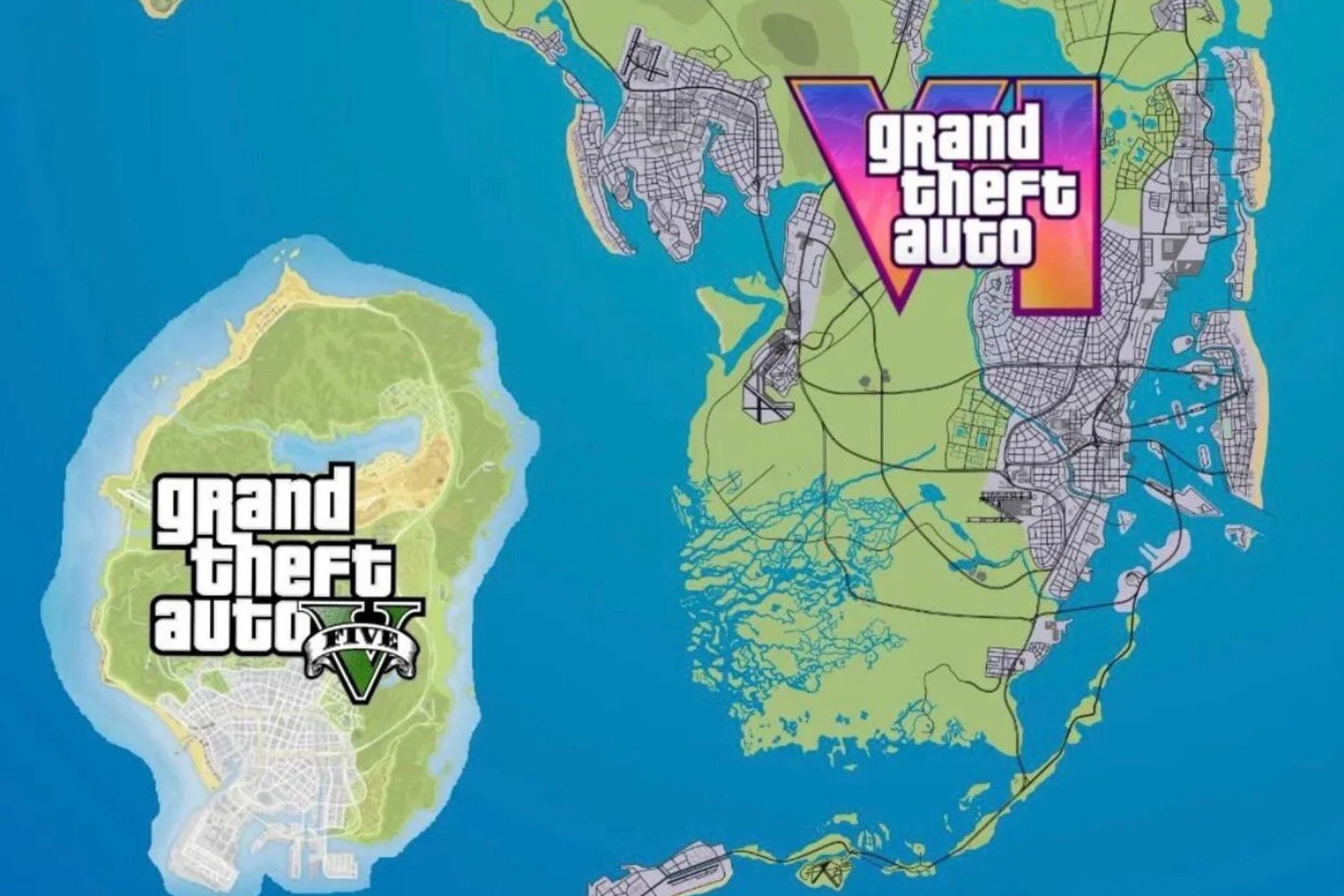 Imagen de la comunidad comparativa del mapa de GTA V y GTA VI