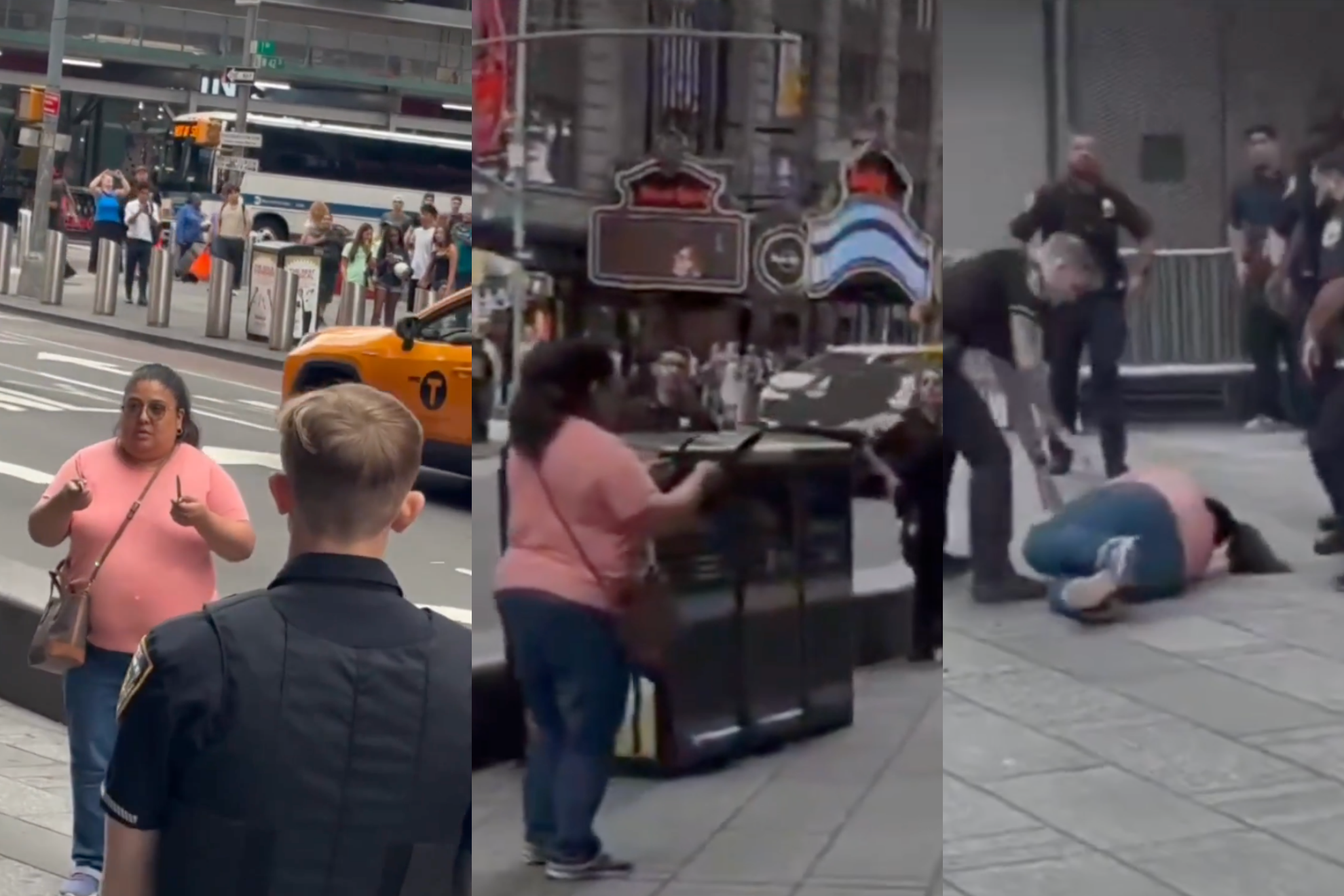 Momento en el que la policia de Nueva York abate a la agresora redes sociales