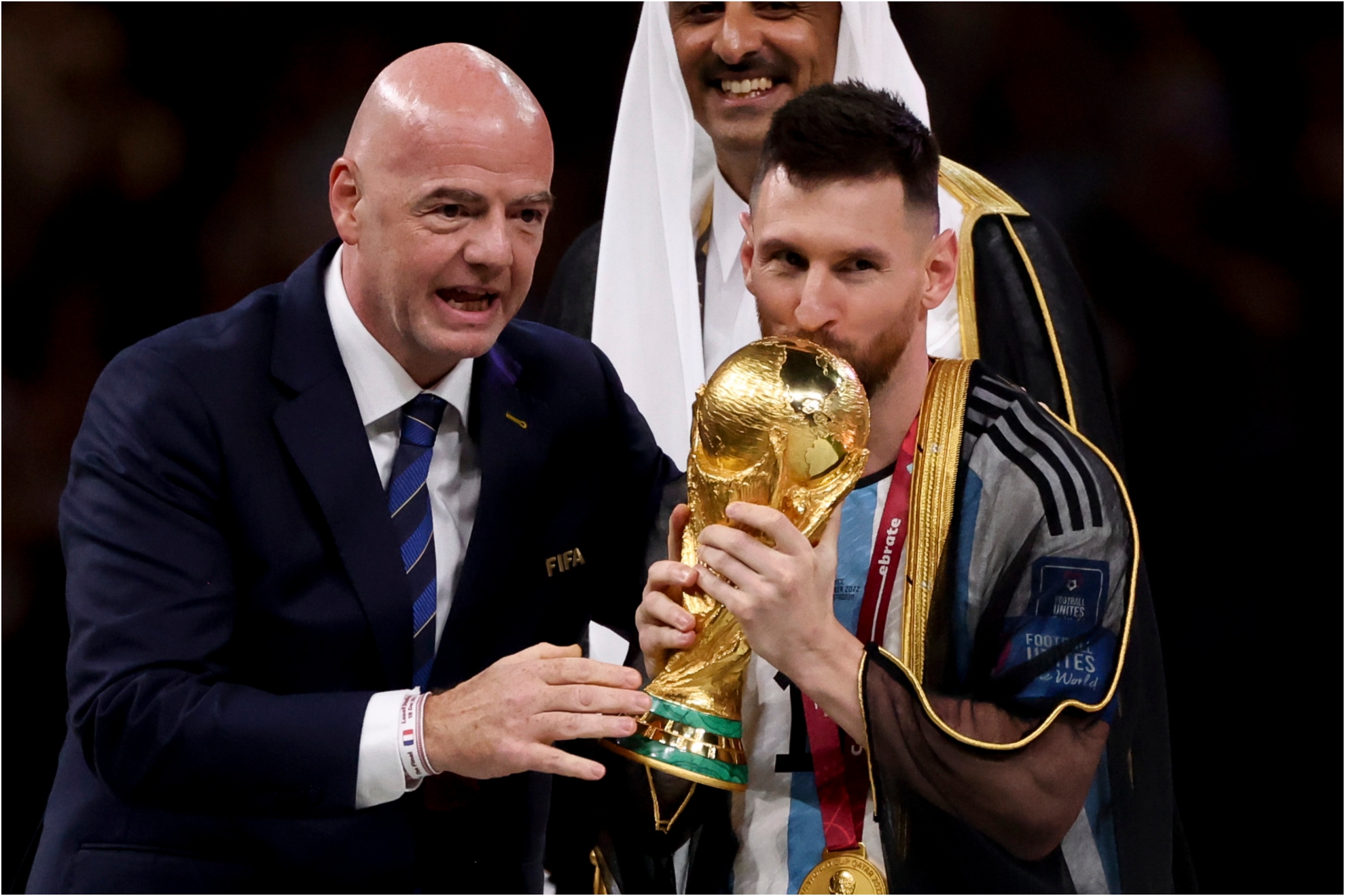 Infantino y Messi, cuando Argentina conquistó el Mundial de Qatar 2022. EFE